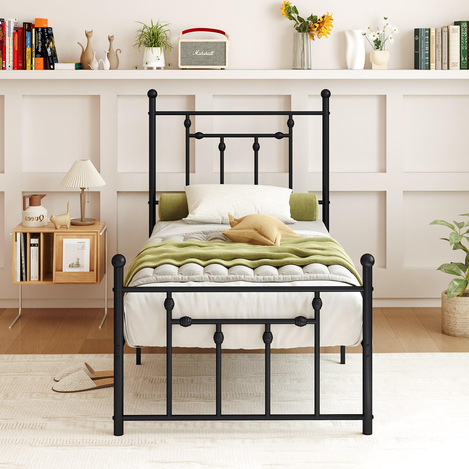 KOMFOTT  Metal Bed Frame with Footboard &Headboard