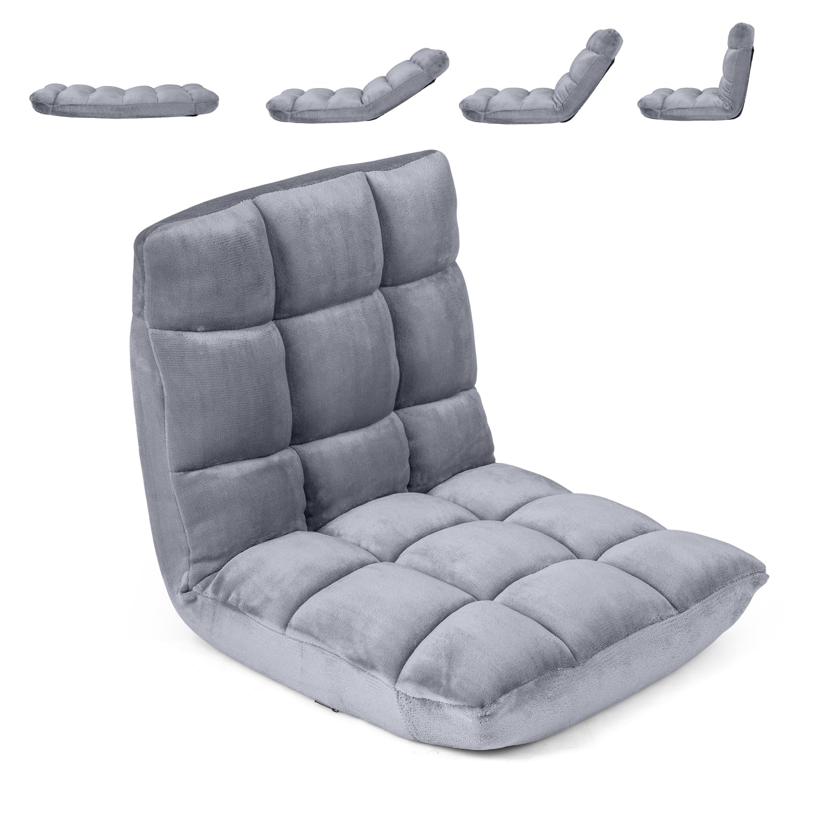 KOMFOTT Floor Chair with Back Support, Foldling Gaming Sofa Chair with Comfy Cushion