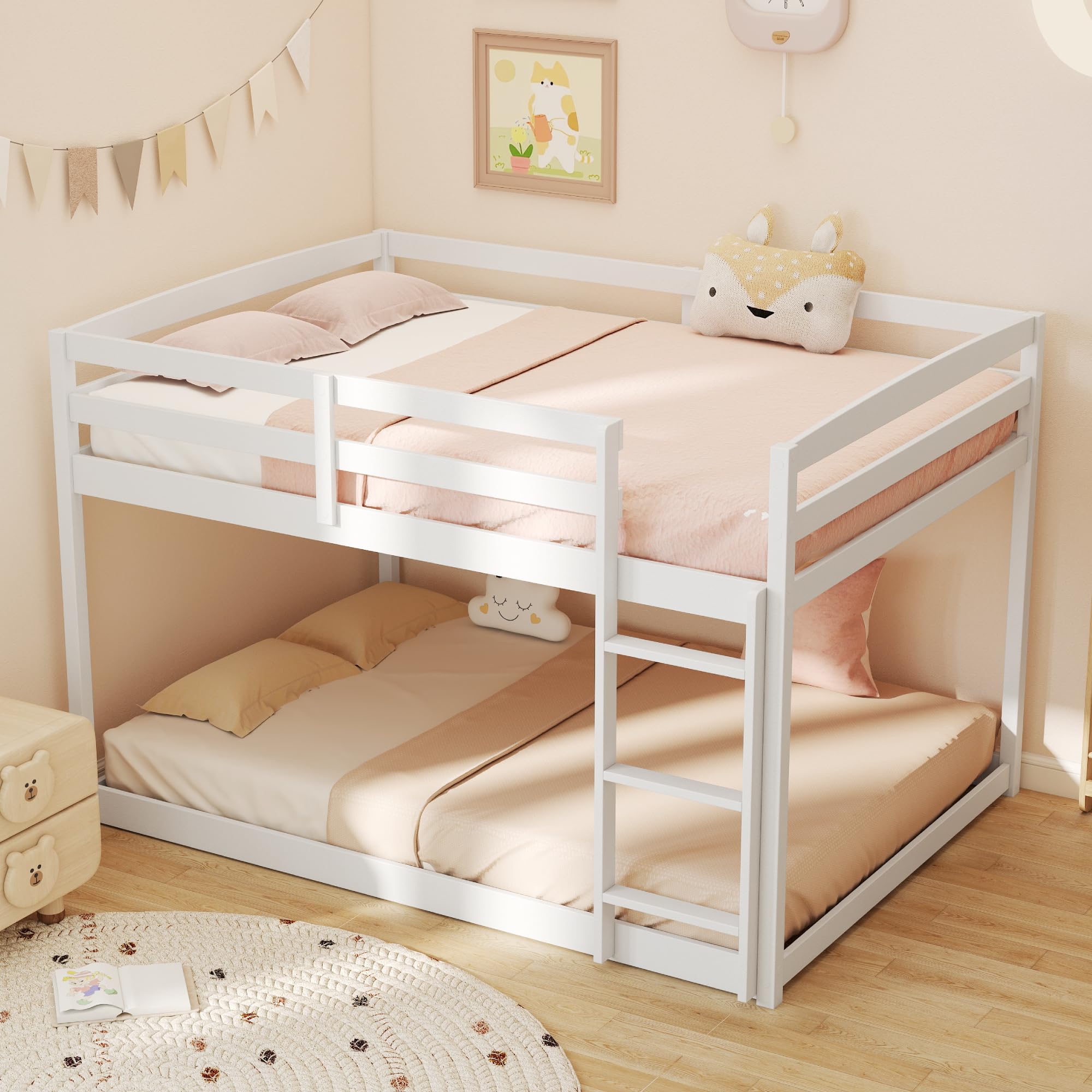 KOMFOTT Low Bunk Bed Full Over Full