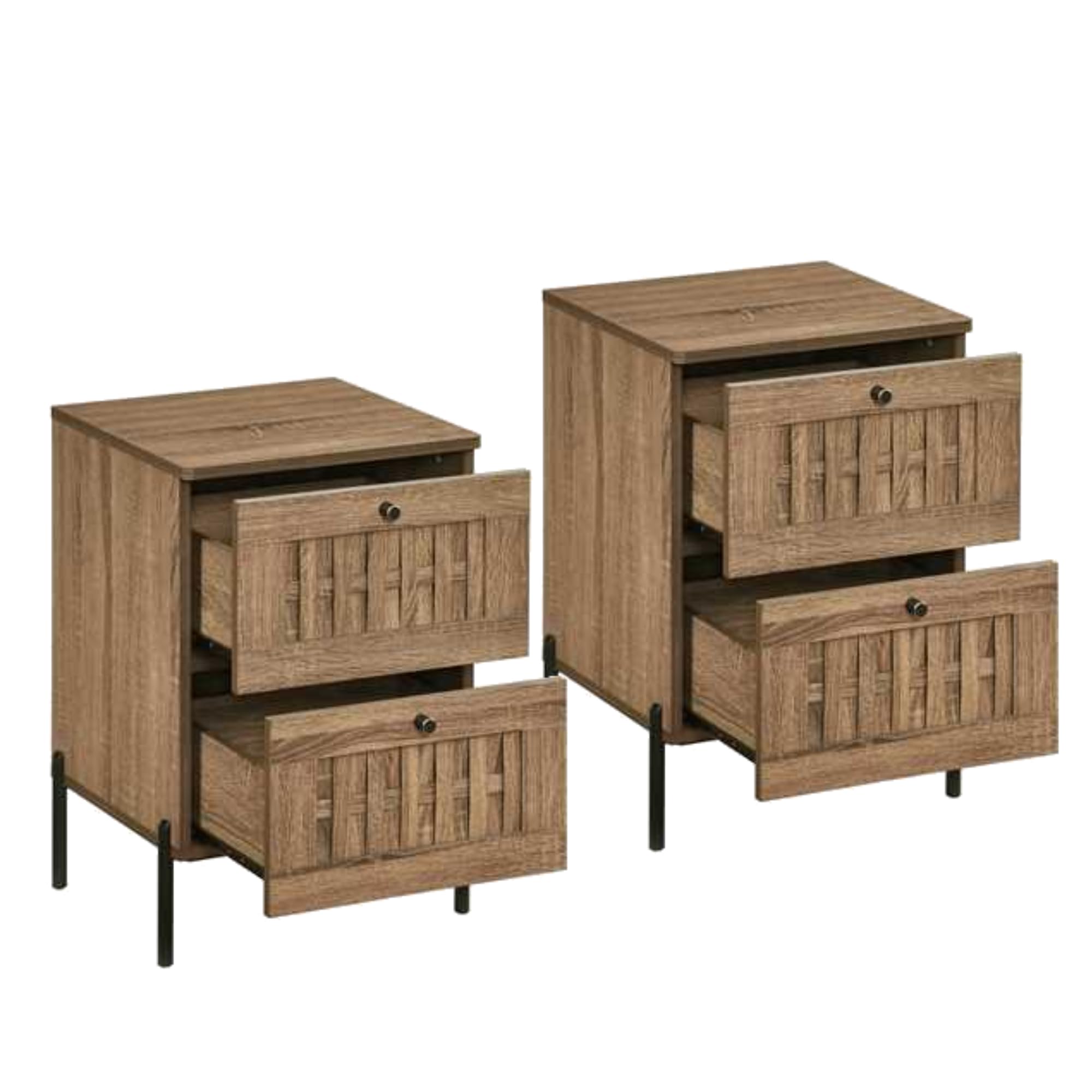 KOMFOTT Wooden Nightstand with 2 Drawers