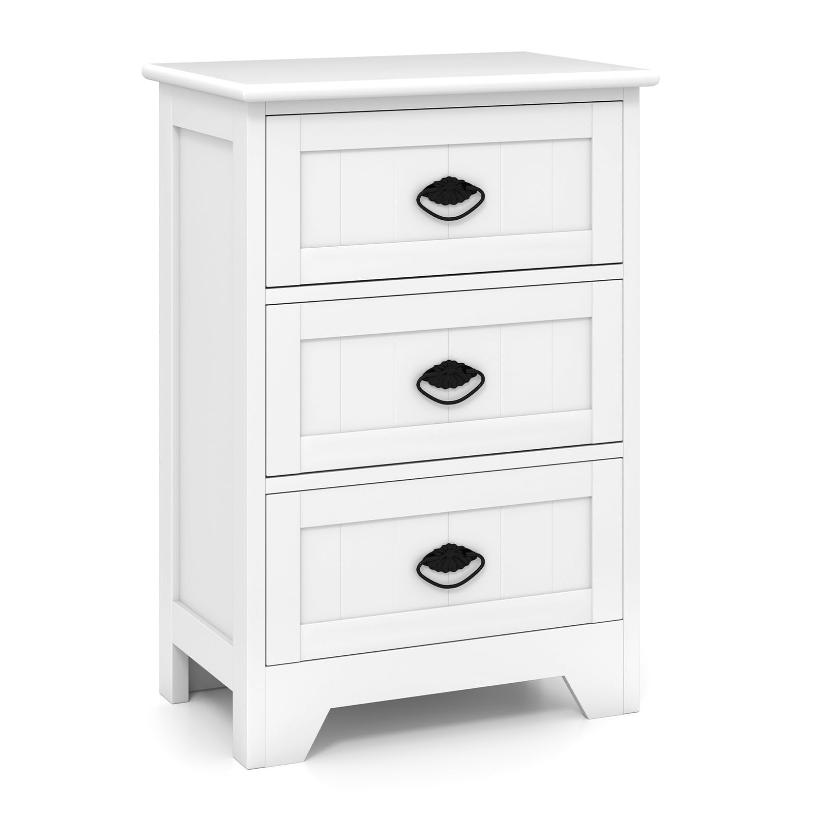 KOMFOTT Farmhouse Nightstand with 3 Storage Drawers（1/2）
