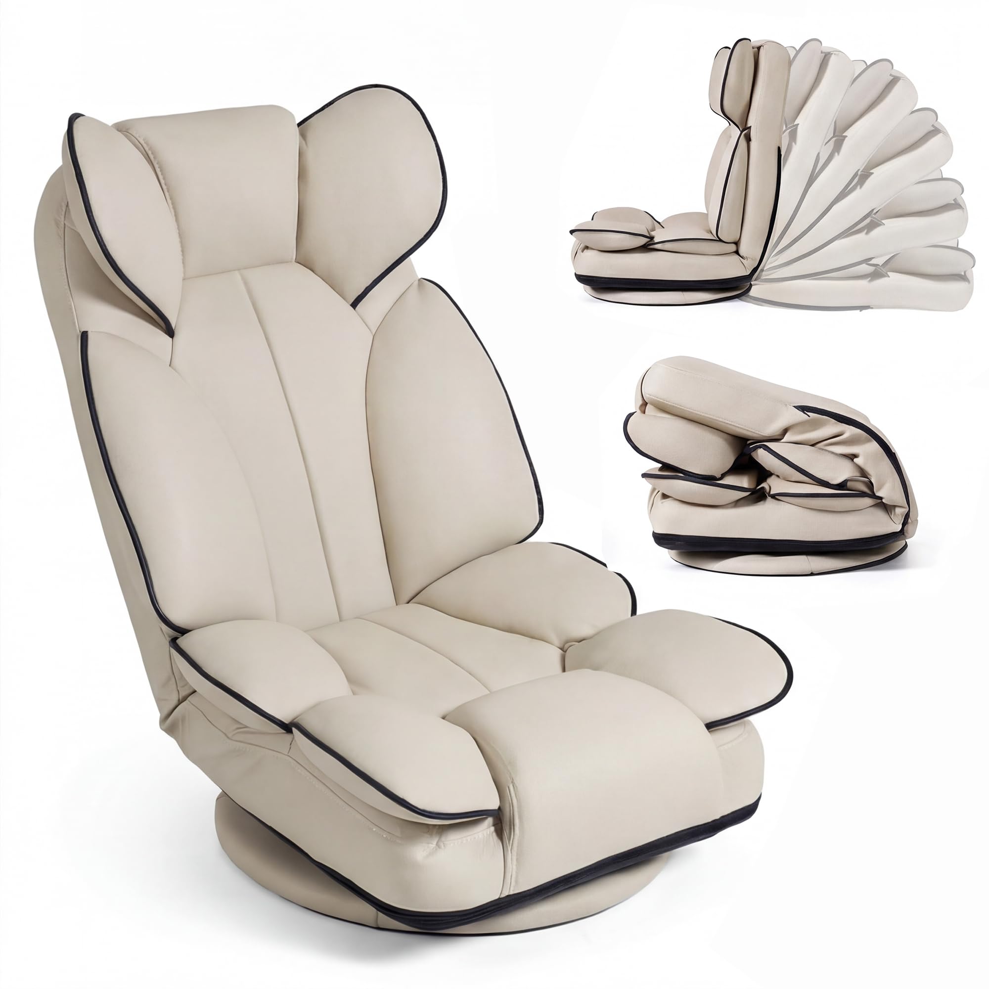 KOMFOTT 360° Swivel Floor Gaming Chair Lazy Lounger Sofa