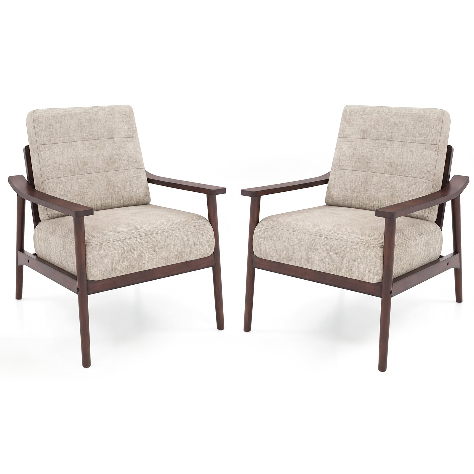 KOMFOTT Modern Accent Chair Upholstered Armchair with Padded Seat (1/2)