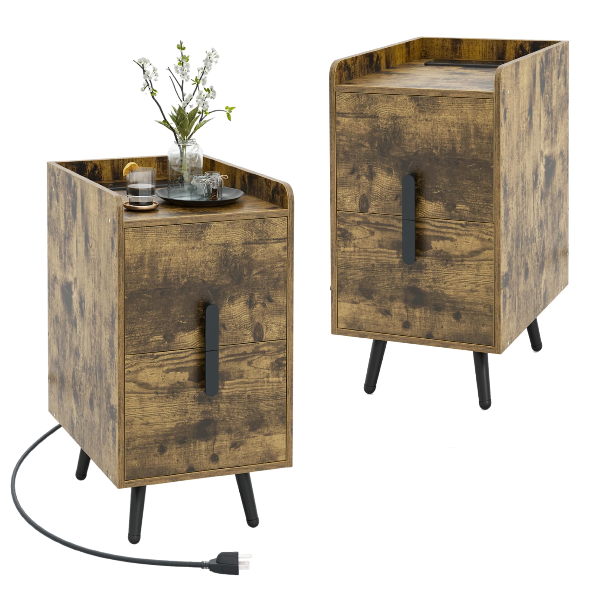 KOMFOTT Nightstand with Charging Station