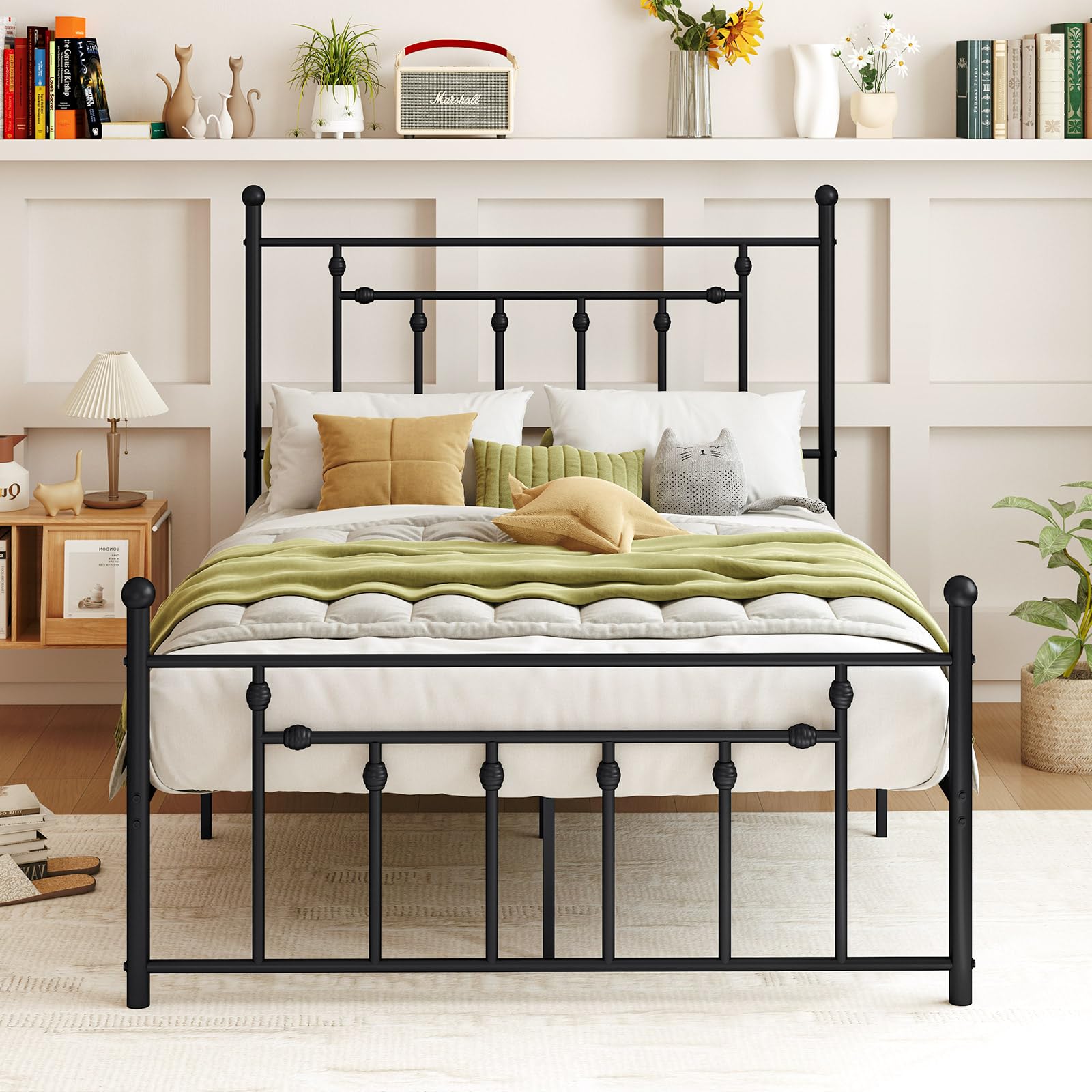 KOMFOTT  Metal Bed Frame with Footboard &Headboard