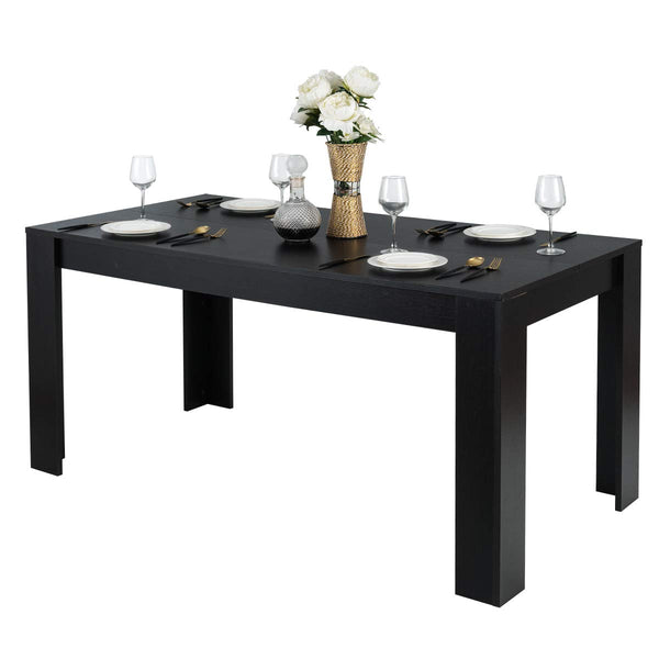 Dining Table for 6, Wood Rectangular Table, 63" L x 31.5" W x 30" H Large Farmhouse Center Table