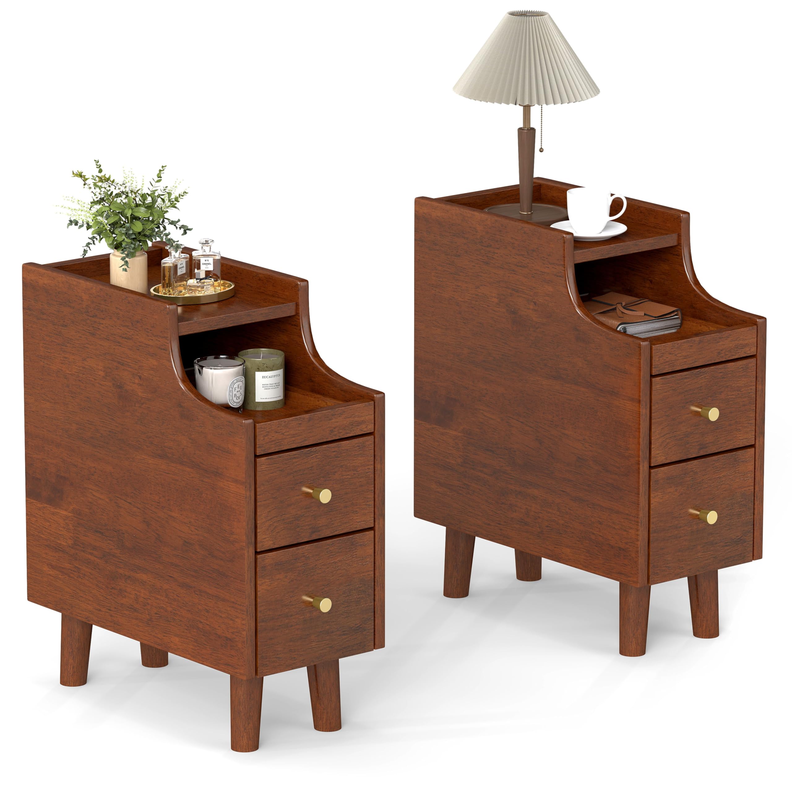 KOMFOTT Narrow Nightstand with Drawers