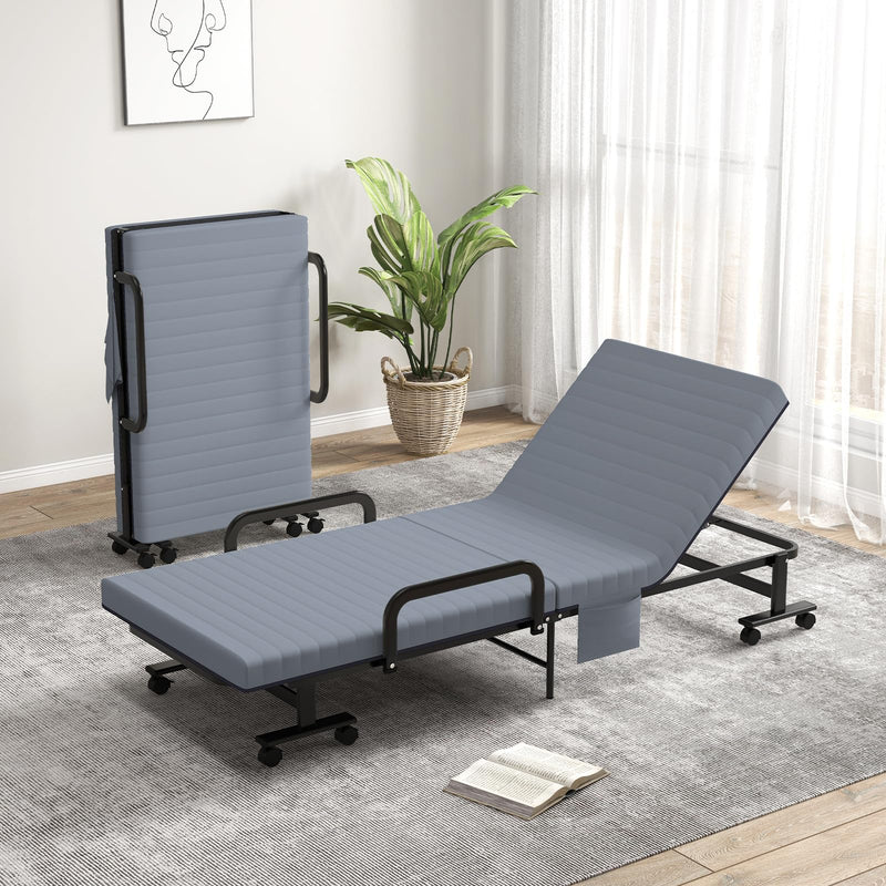 Folding Guest Bed Adjustable Lounge Recliner with 3.5" Mattress Twin Size