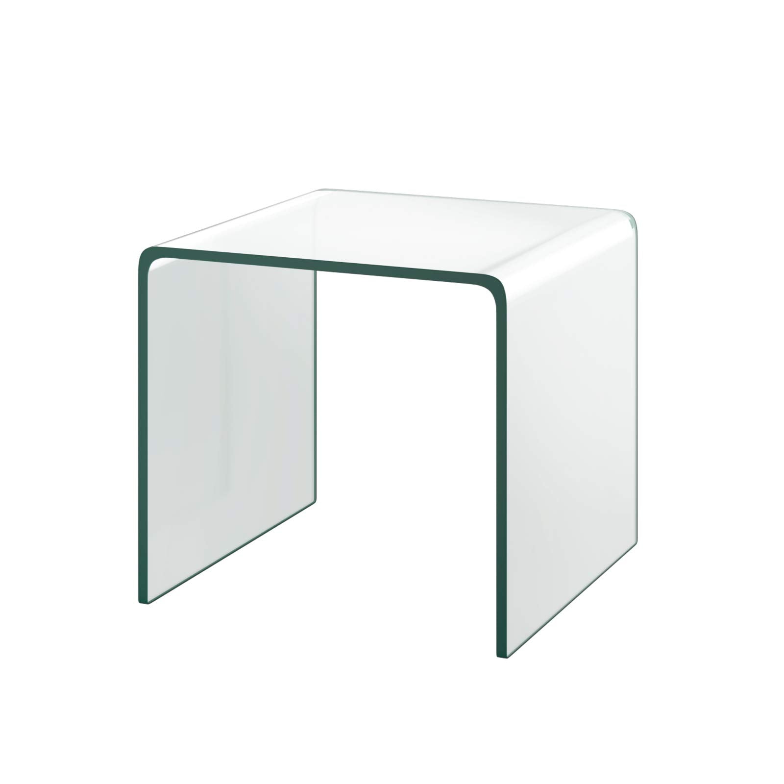 KOMFOTT Transparent Glass End Tables Compact Sofa Bed Side Table