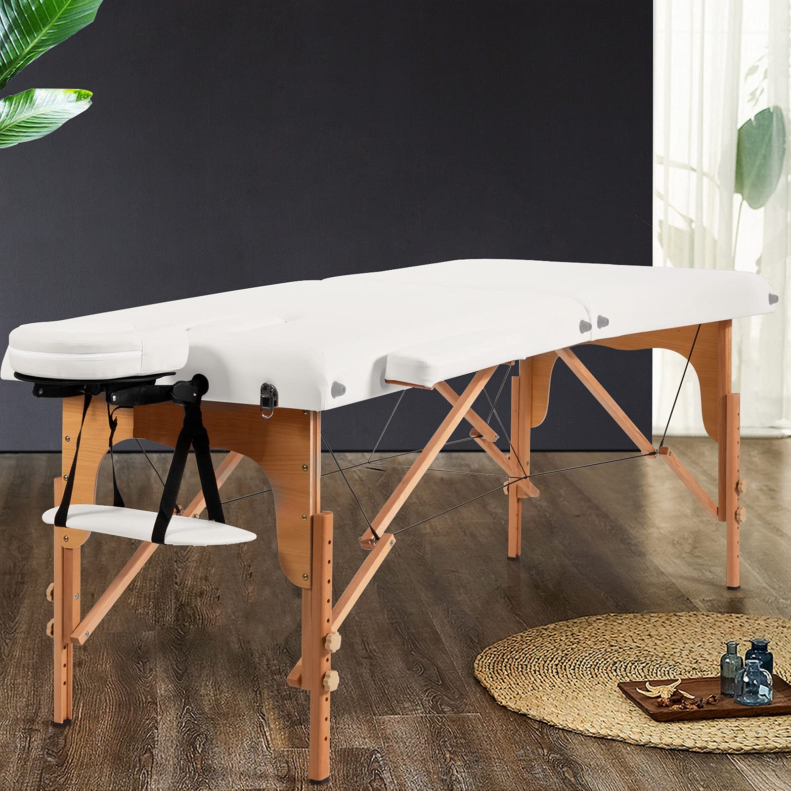 KOMFOTT Portable Massage Bed Height Adjustable with Carry Case & Face Cradle