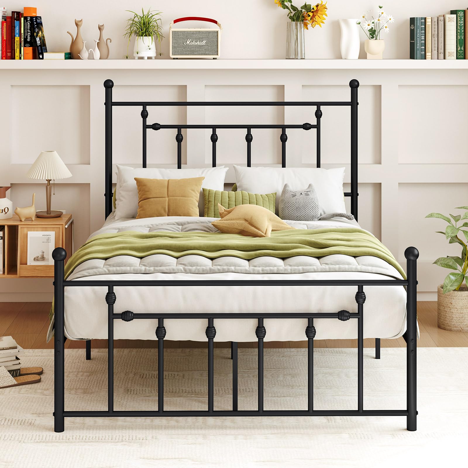 KOMFOTT  Metal Bed Frame with Footboard &Headboard