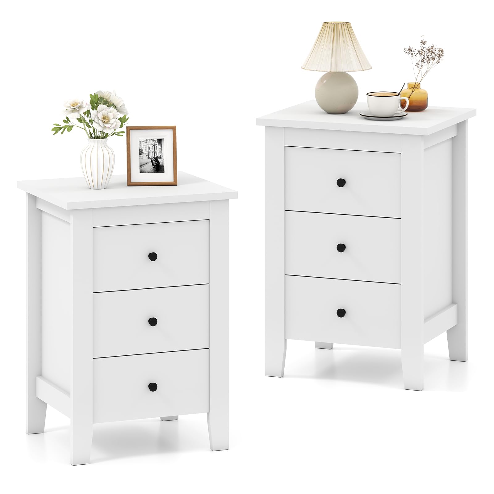 KOMFOTT 3 Drawers Nightstand Set of 1/2（18" x 14.5" x 26"）