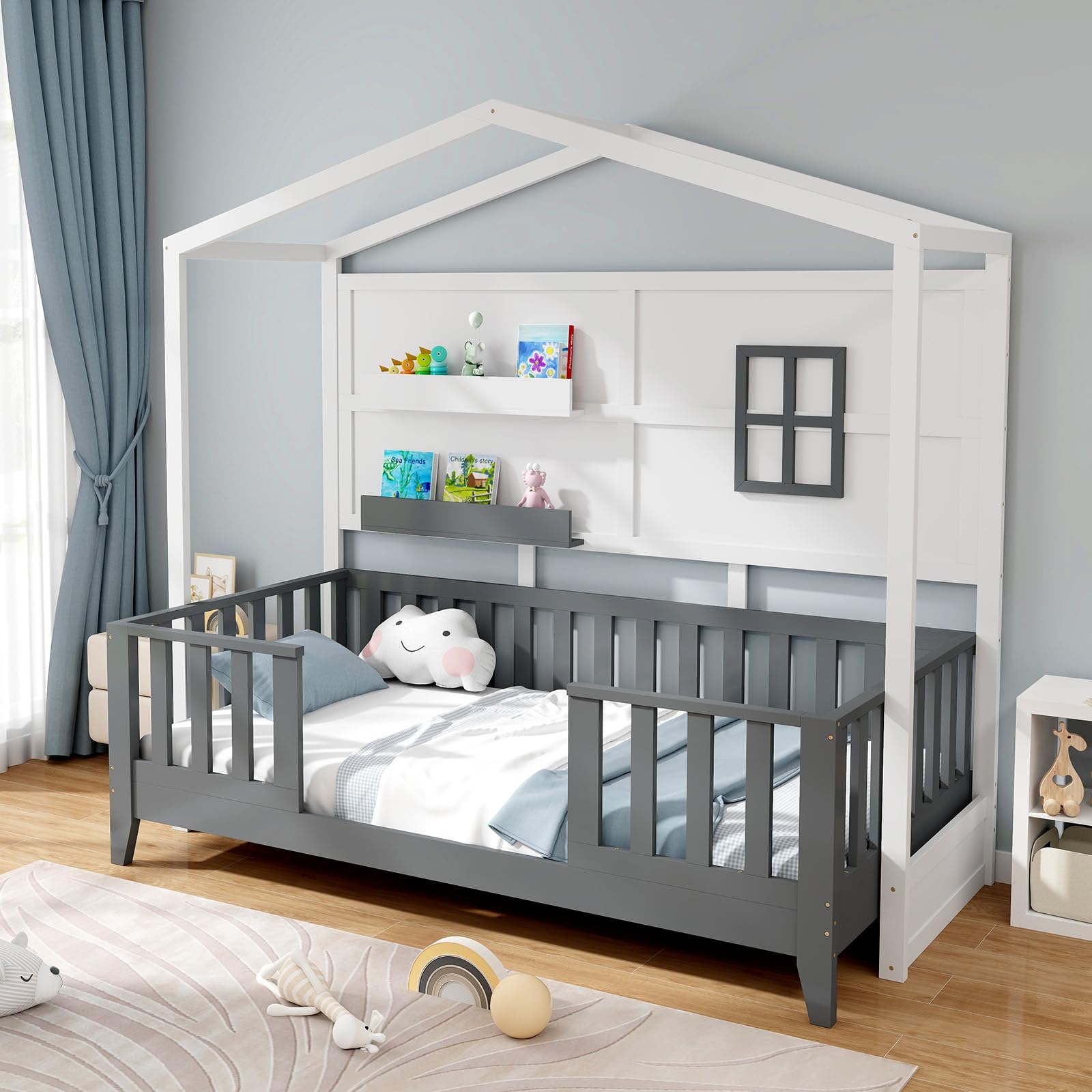 KOMFOTT Twin Wood House Bed