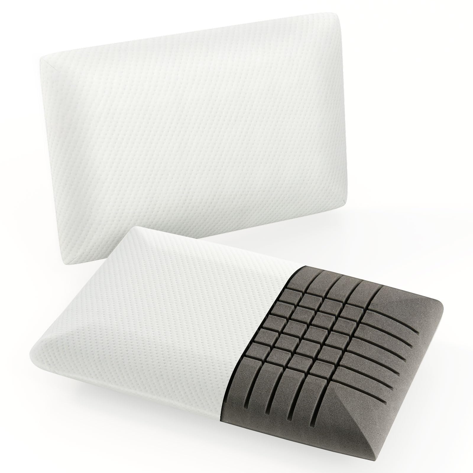 KOMFOTT Charcoal Memory Foam Pillows Set of 2（Charcoal Memory Foam）