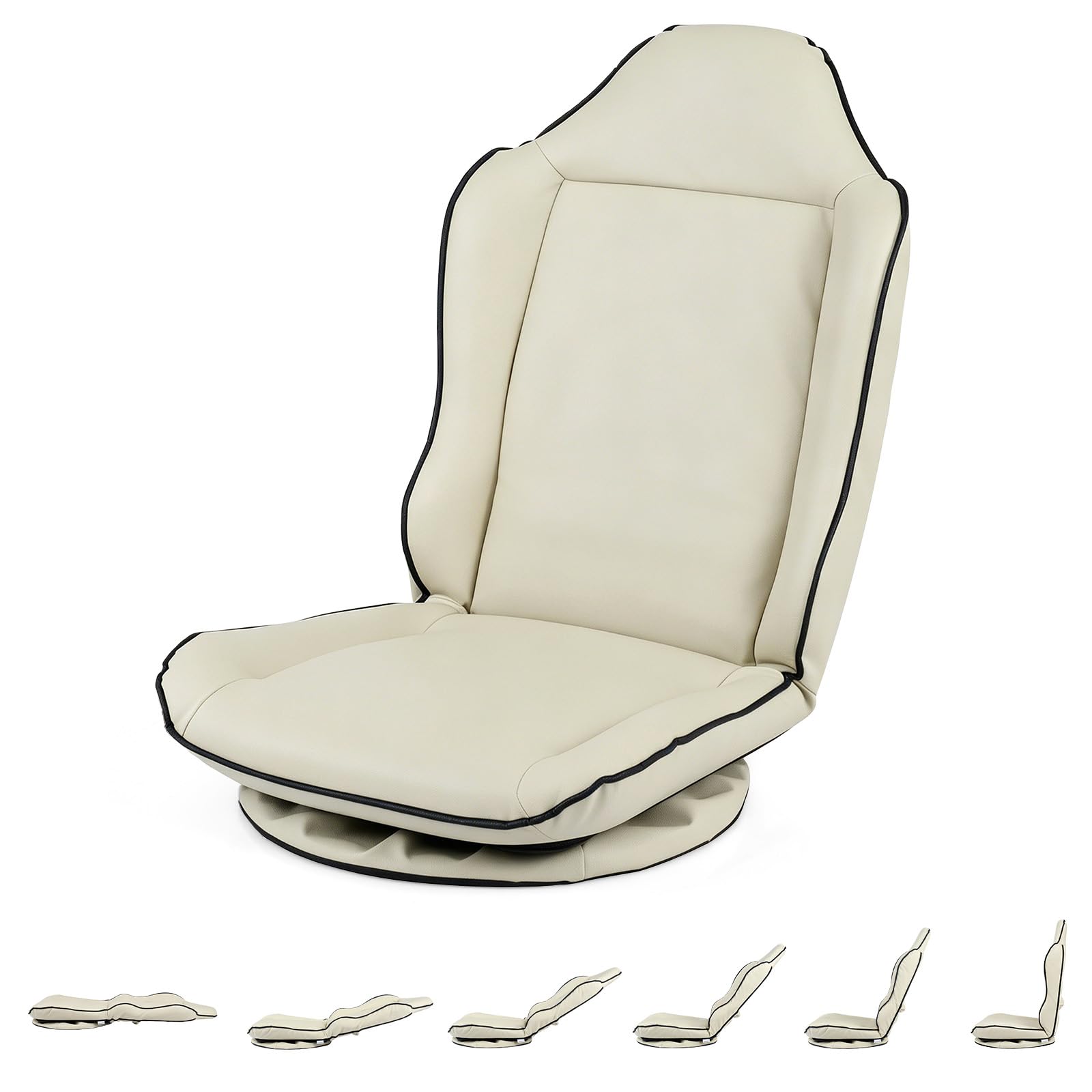 KOMFOTT 360° Swivel Floor Gaming Chair with Adjustable Backrest