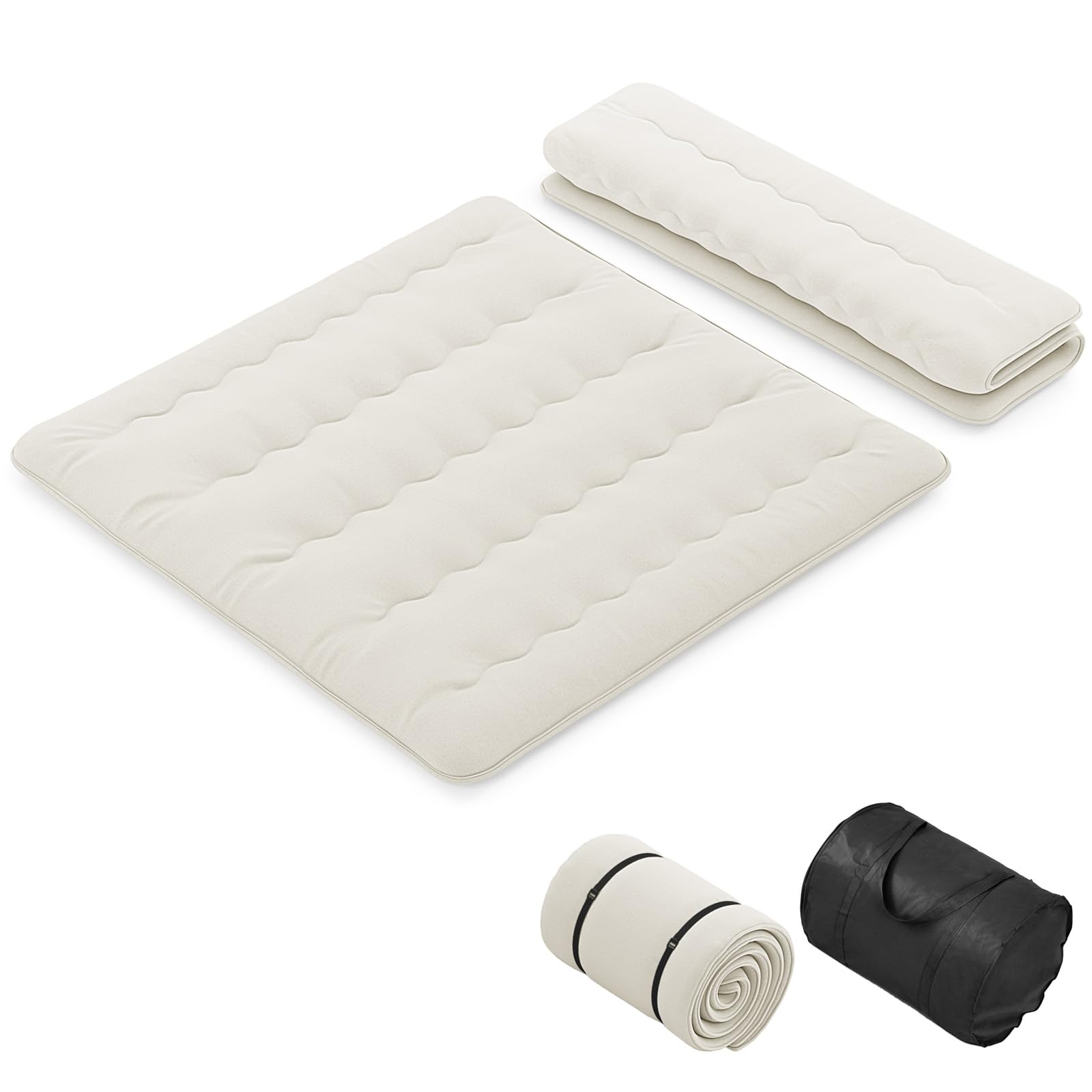 KOMFOTT Japanese Floor Mattress 4 Inch Roll up Futon Mattress