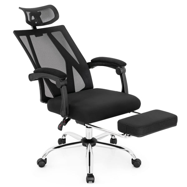 Ergonomic Mesh Office Chair, High Back Computer Desk Chair w/Adjustable Headrest, Footrest, Lumbar Support