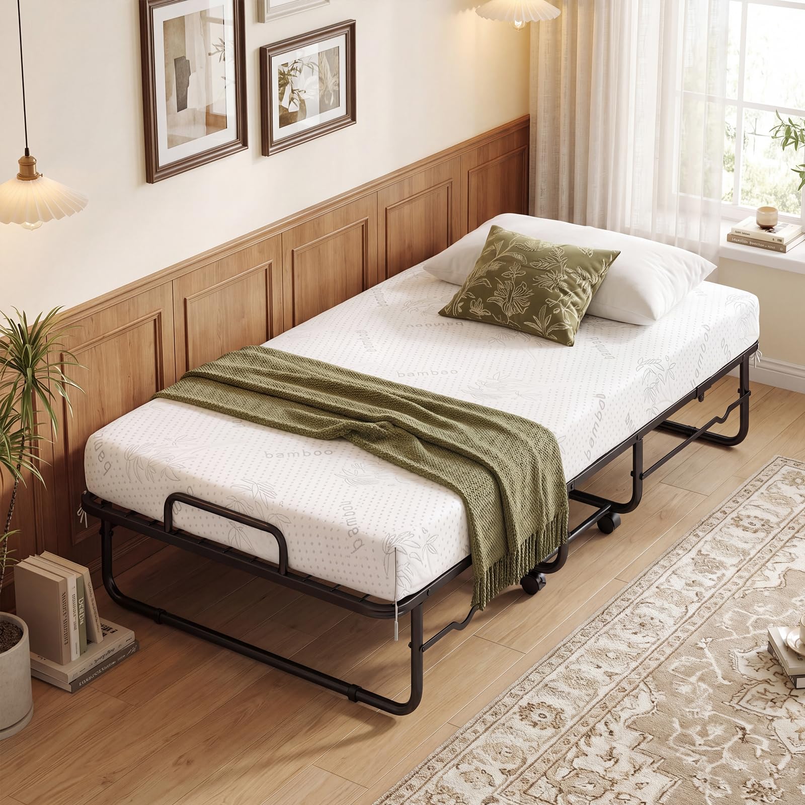 KOMFOTT Twin Size Folding Bed with 5" Mattress（75" x 38"）