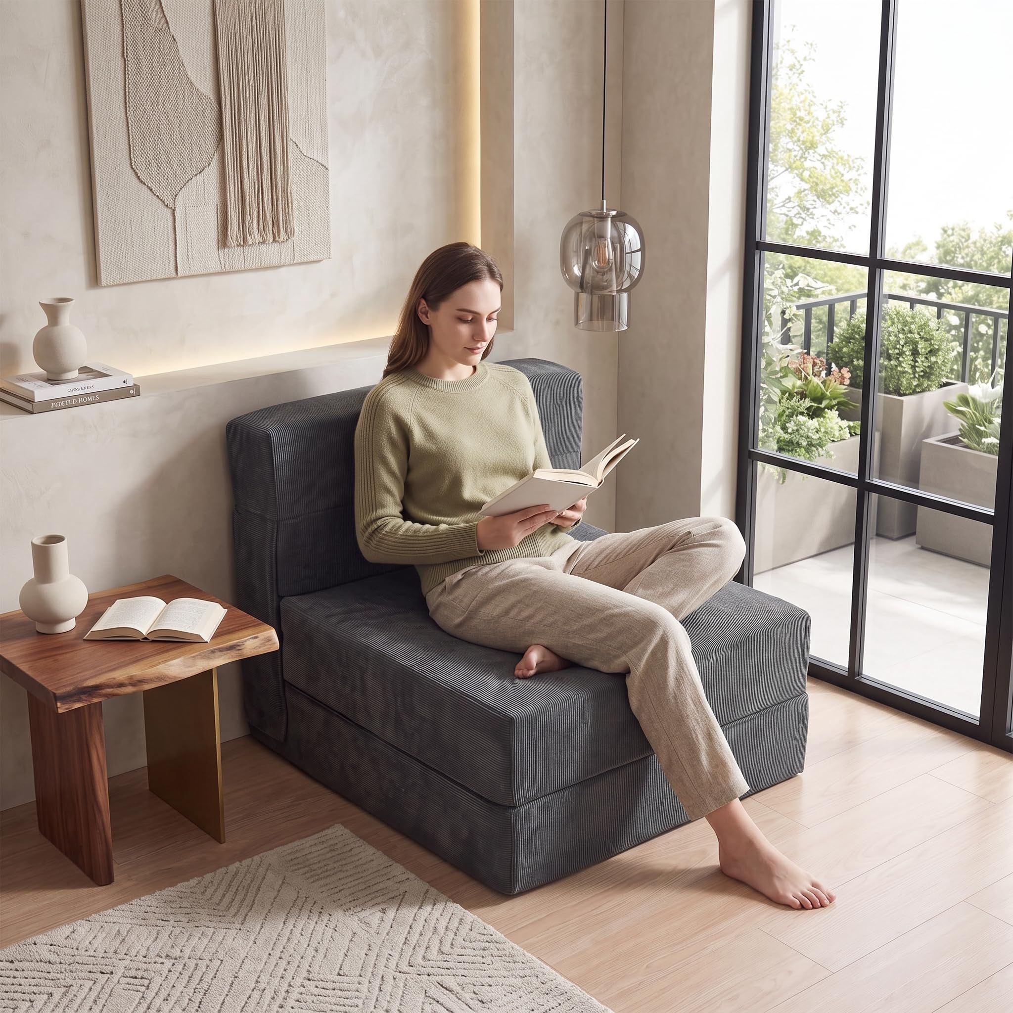 KOMFOTT Convertible Folding Sofa Bed 4-in-1 Fold Out Sleeper Chair