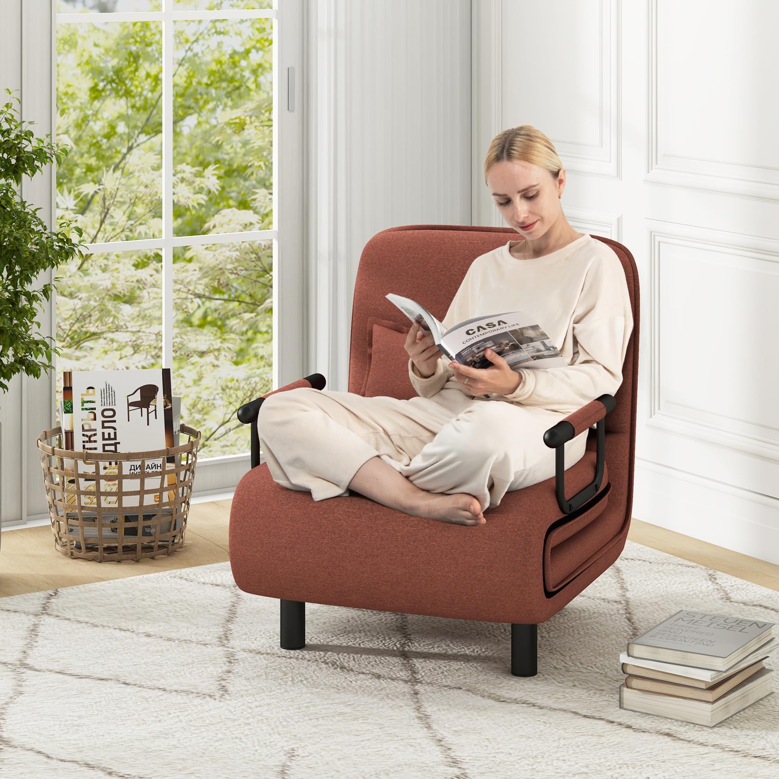 Convertible Chair Bed w/5-Position Adjustable Backrest KOMFOTT