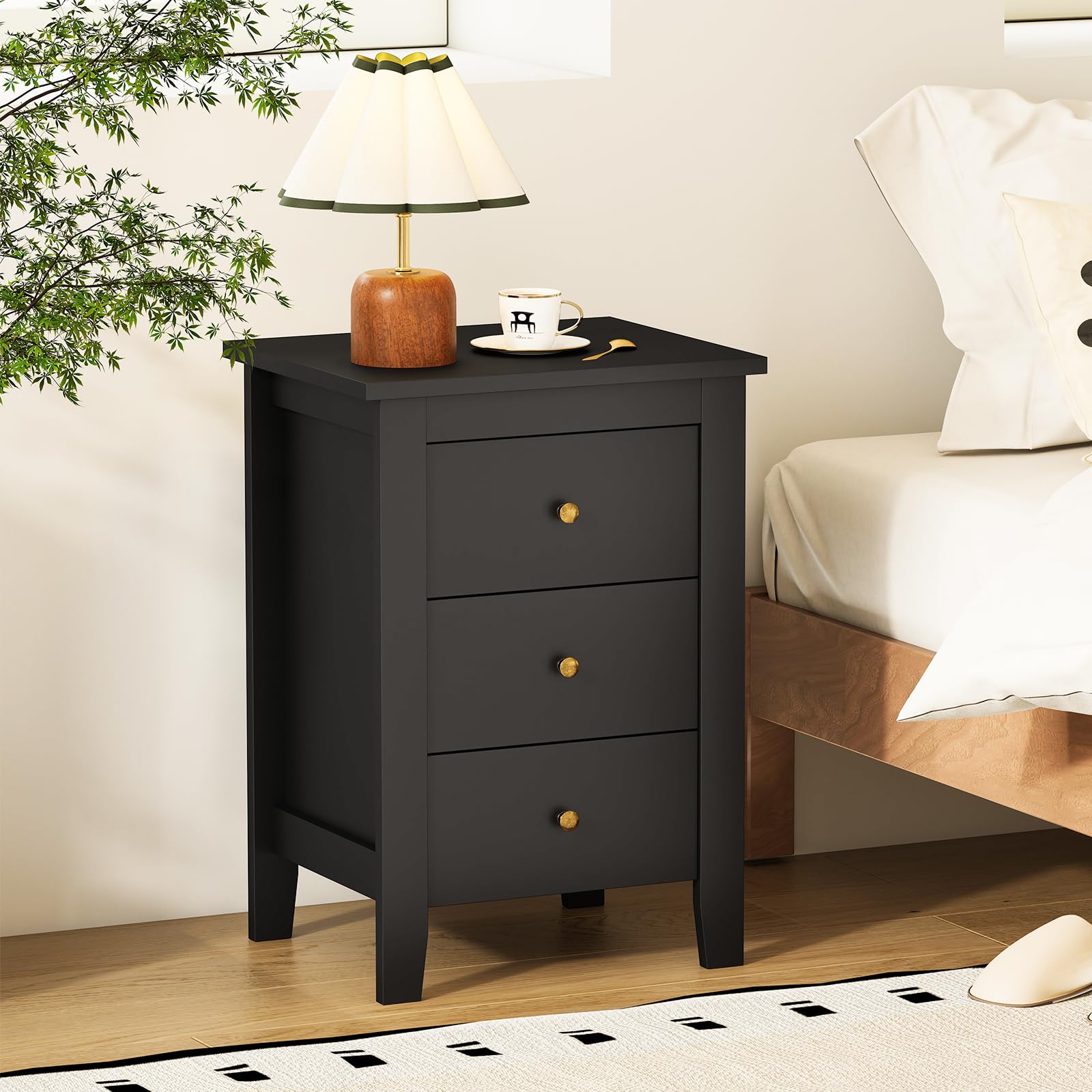 KOMFOTT 3 Drawers Nightstand Set of 1/2（18" x 14.5" x 26"）