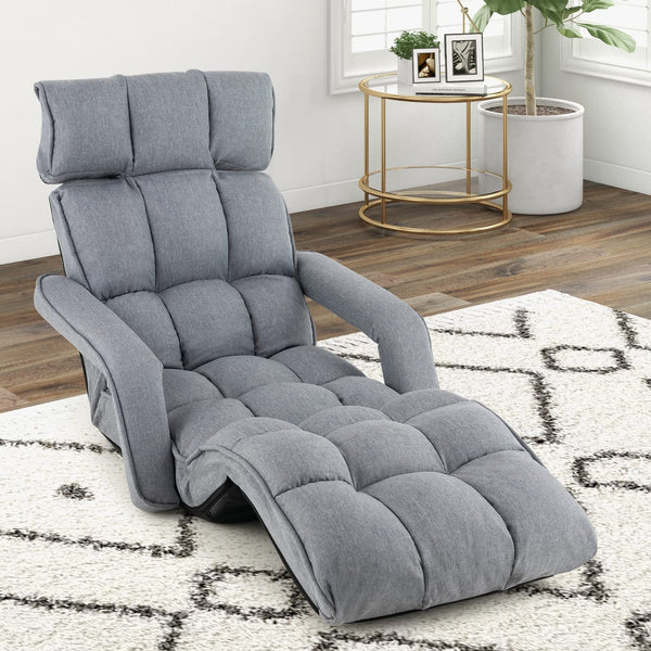 KOMFOTT Floor Chair, 14-Position Adjustable Floor Chair with Back