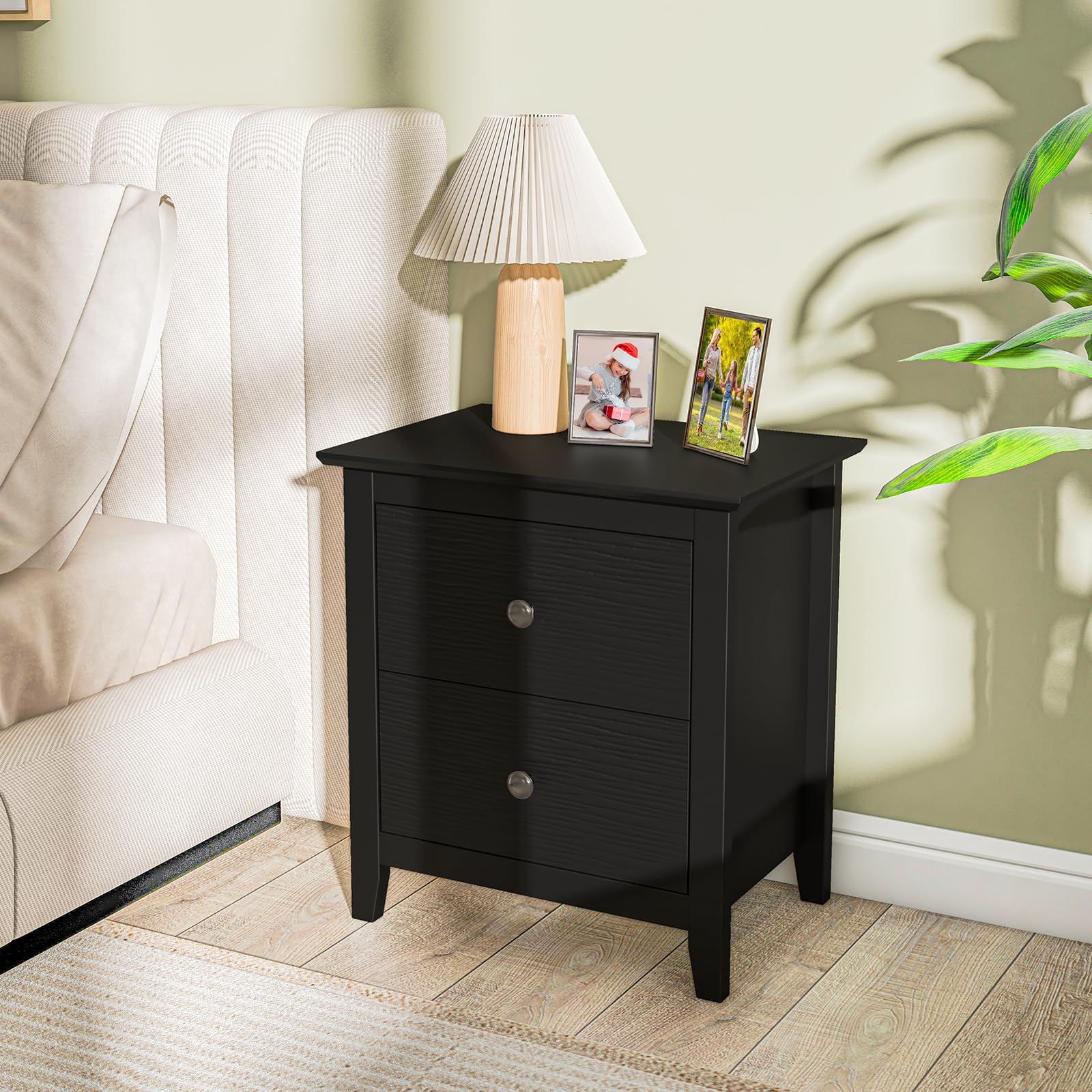 KOMFOTT 2 Drawers Nightstand Set of 1/2（20" x 14.5" x 22"）