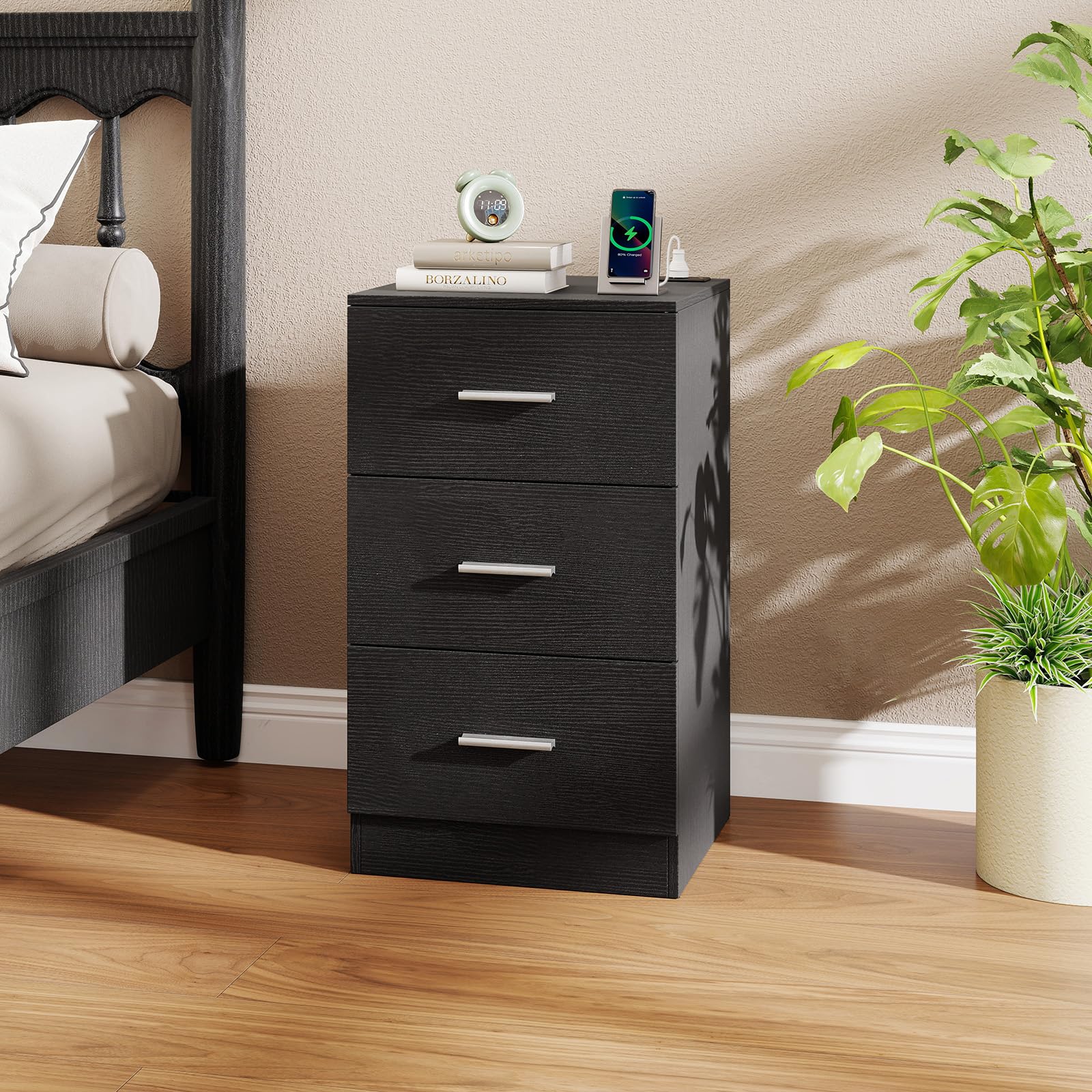 KOMFOTT 3-Drawer Nightstand Modern Drawer Organizer
