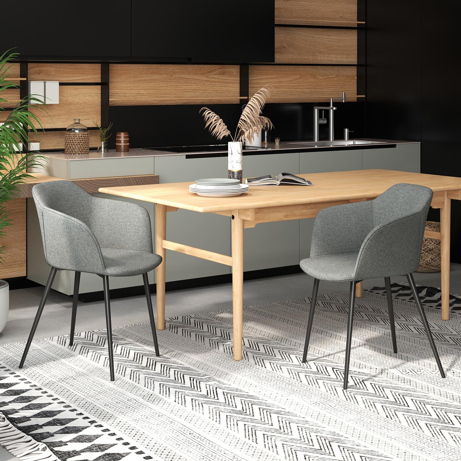 Upholstered Dining Room Metal Frame Kitchen Chairs KOMFOTT Dining