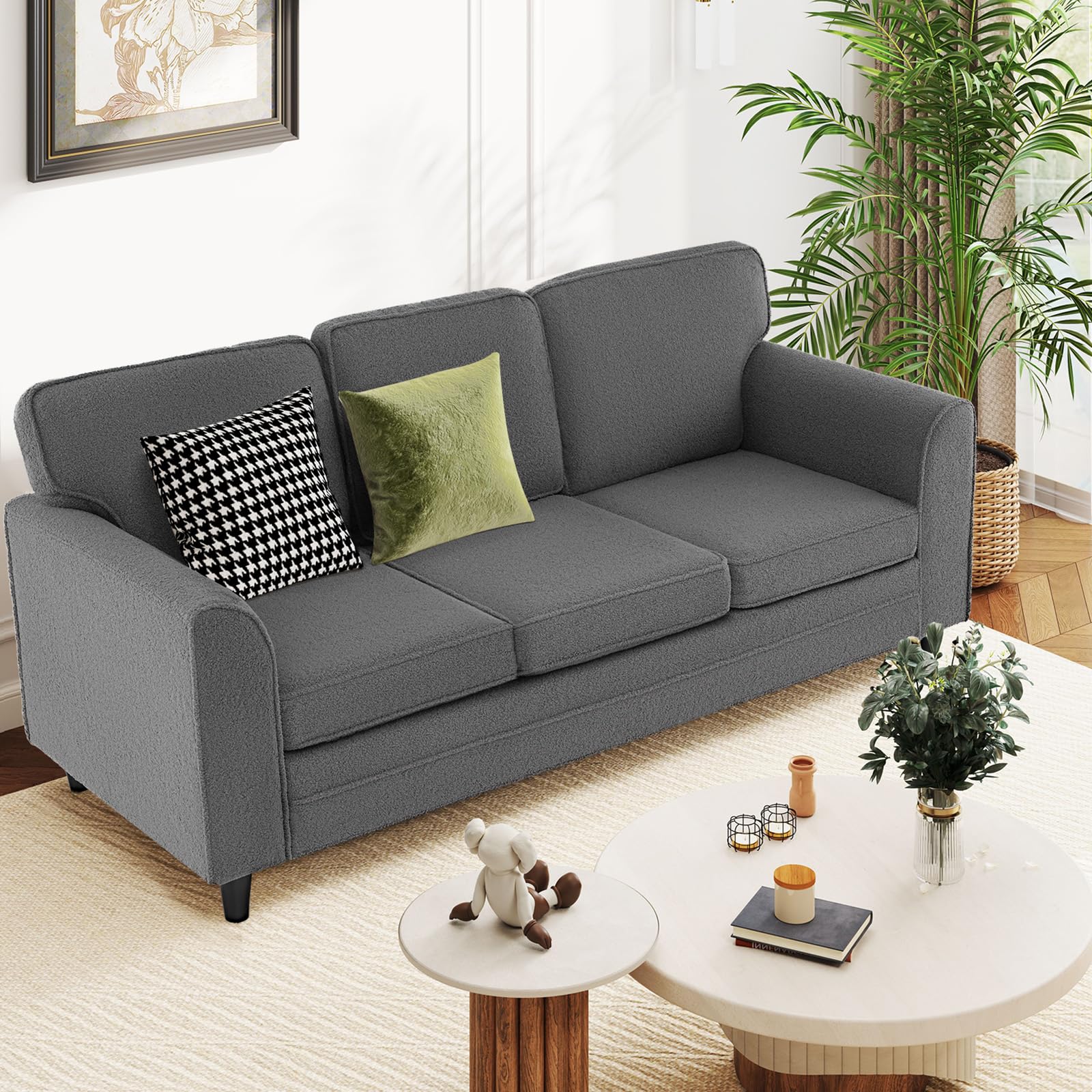 KOMFOTT 79” Sofa Couch 3 Seater Couches with Deep Seat