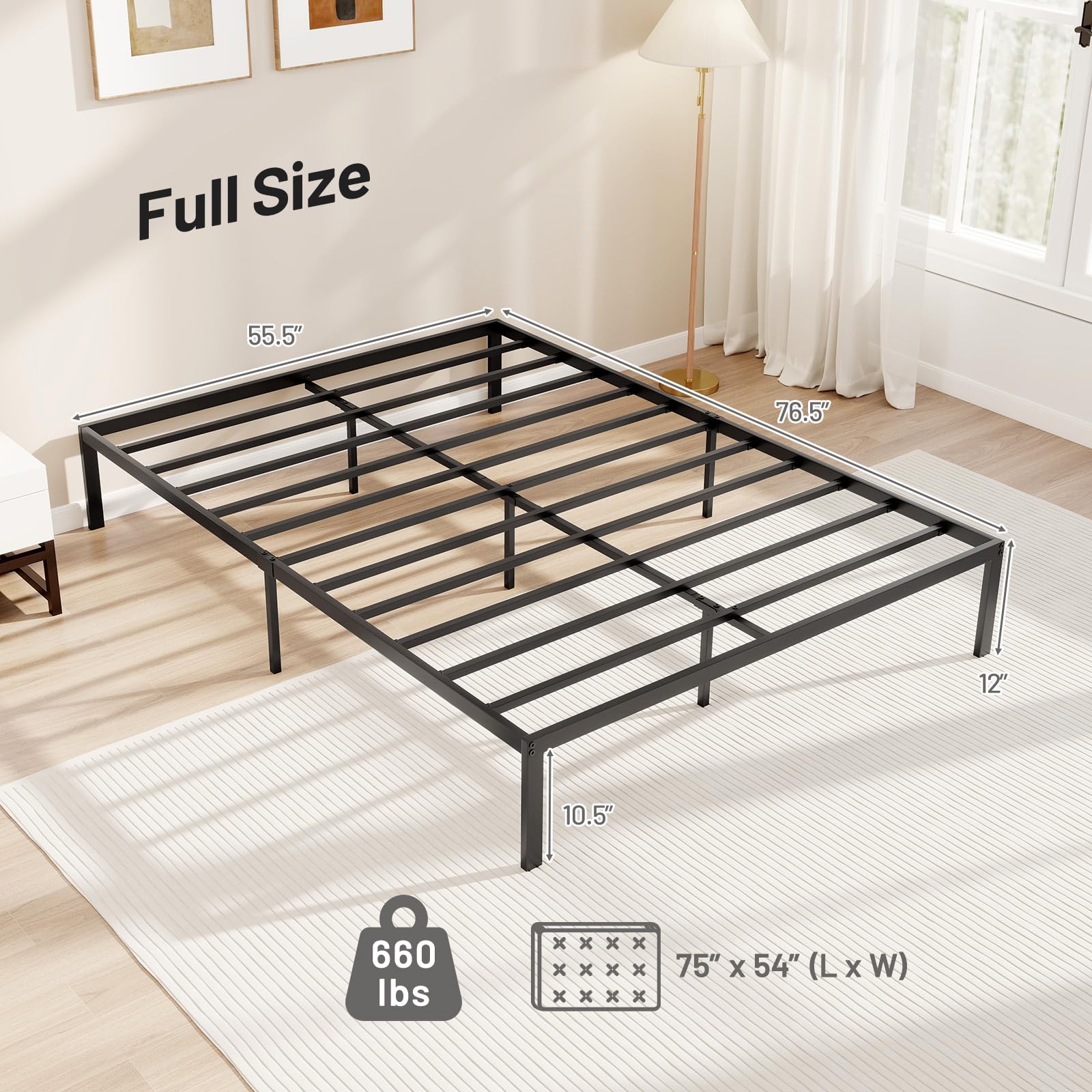 KOMFOTT Full Size Metal Bed Frame