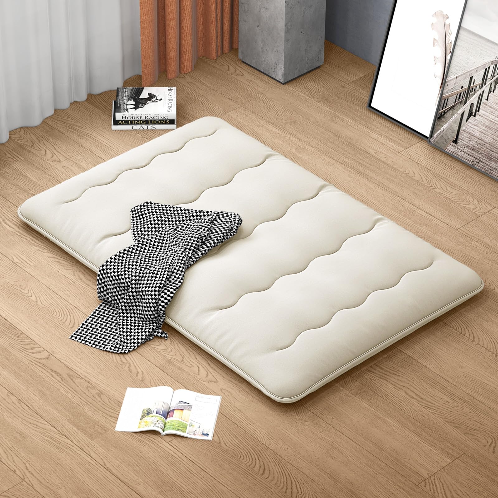 KOMFOTT Japanese Floor Mattress 4 Inch Roll up Futon Mattress