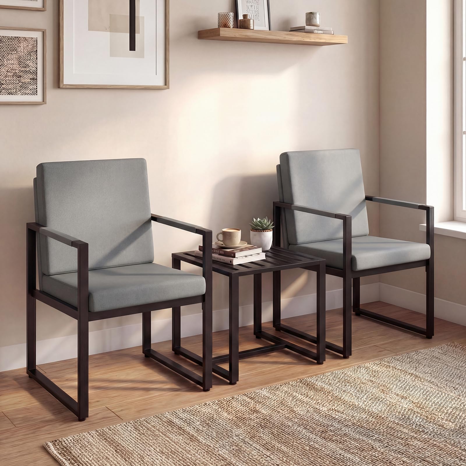 KOMFOTT Metal Frame Accent Chair Set of 2