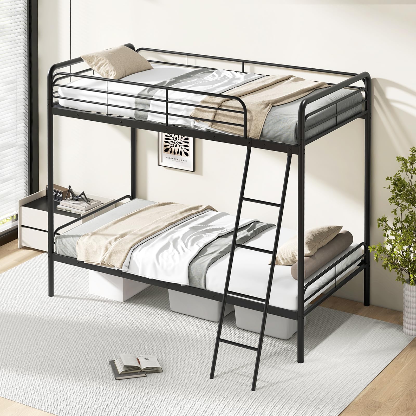 KOMFOTT Metal Twin Over Twin Bunk Bed