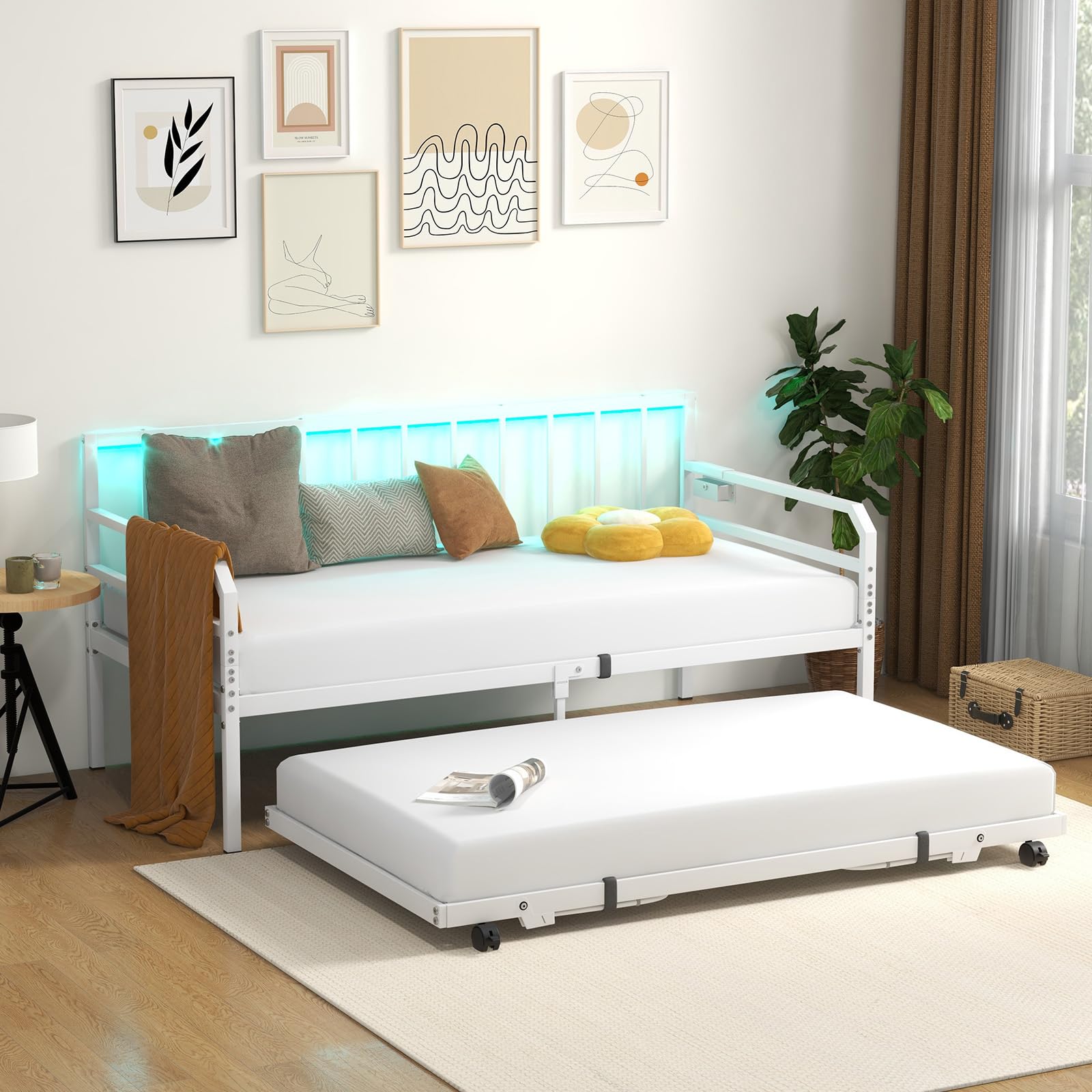 KOMFOTT Twin Daybed with Pop Up Trundle