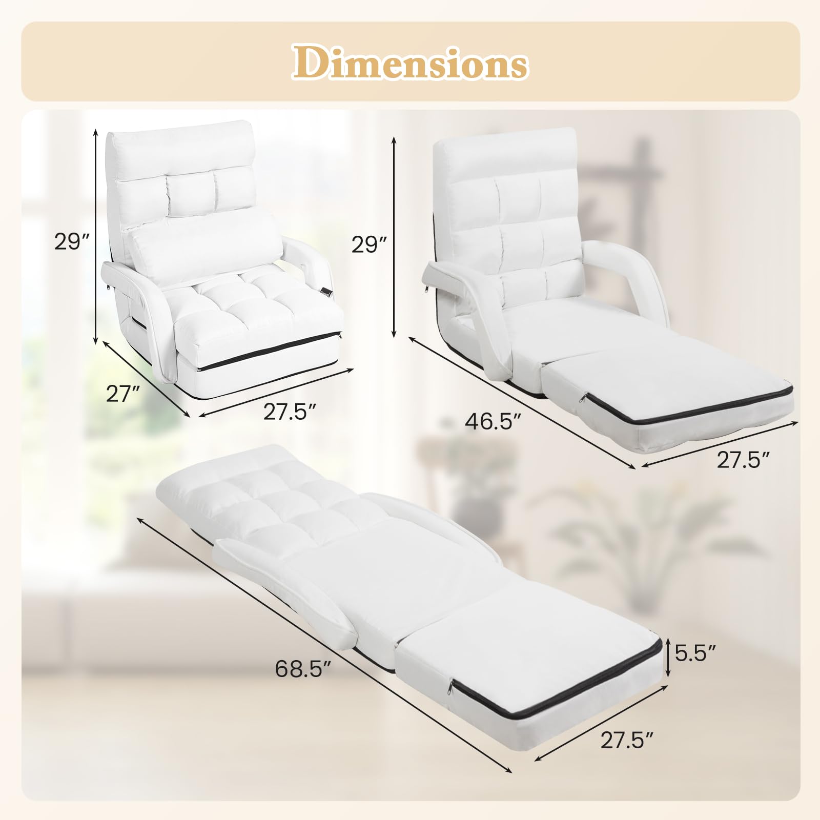 KOMFOTT Foldable Floor Lazy Sofa Chair