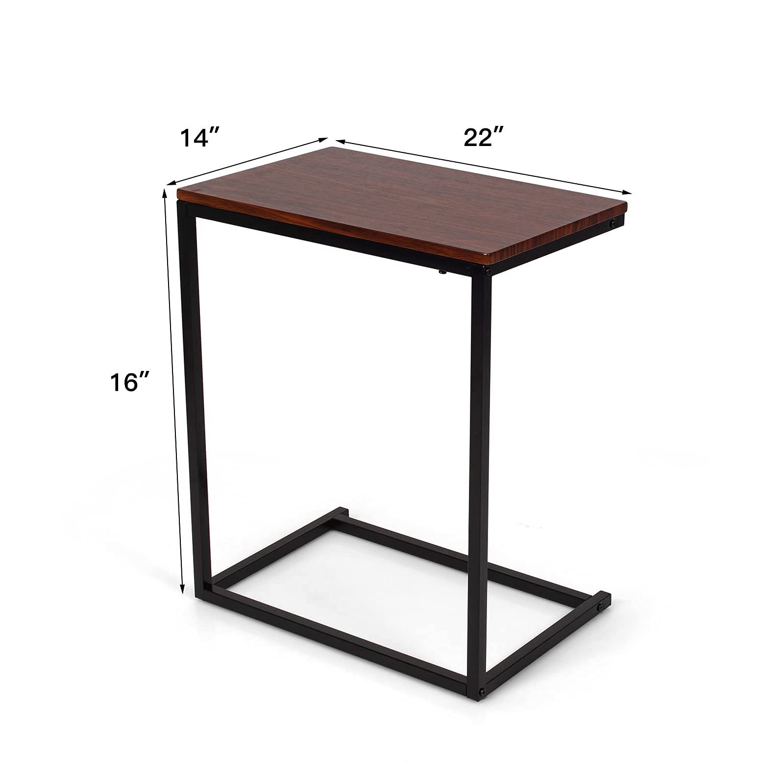 Sofa Bed Side Table Compact C-Shaped Couch End Table