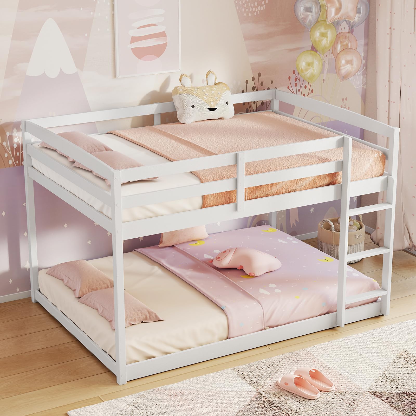 KOMFOTT Low Bunk Bed Full Over Full