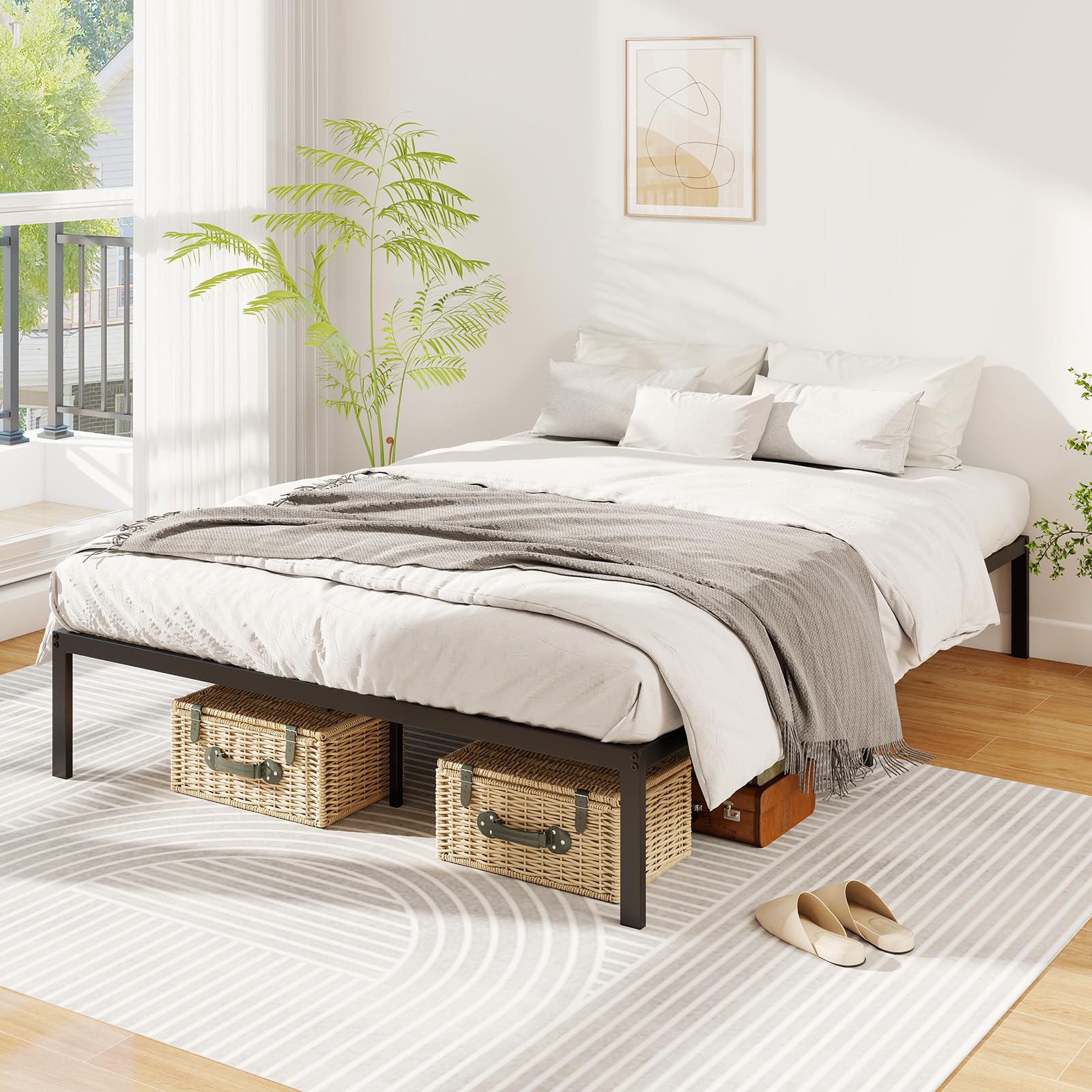 KOMFOTT Full Size Metal Bed Frame