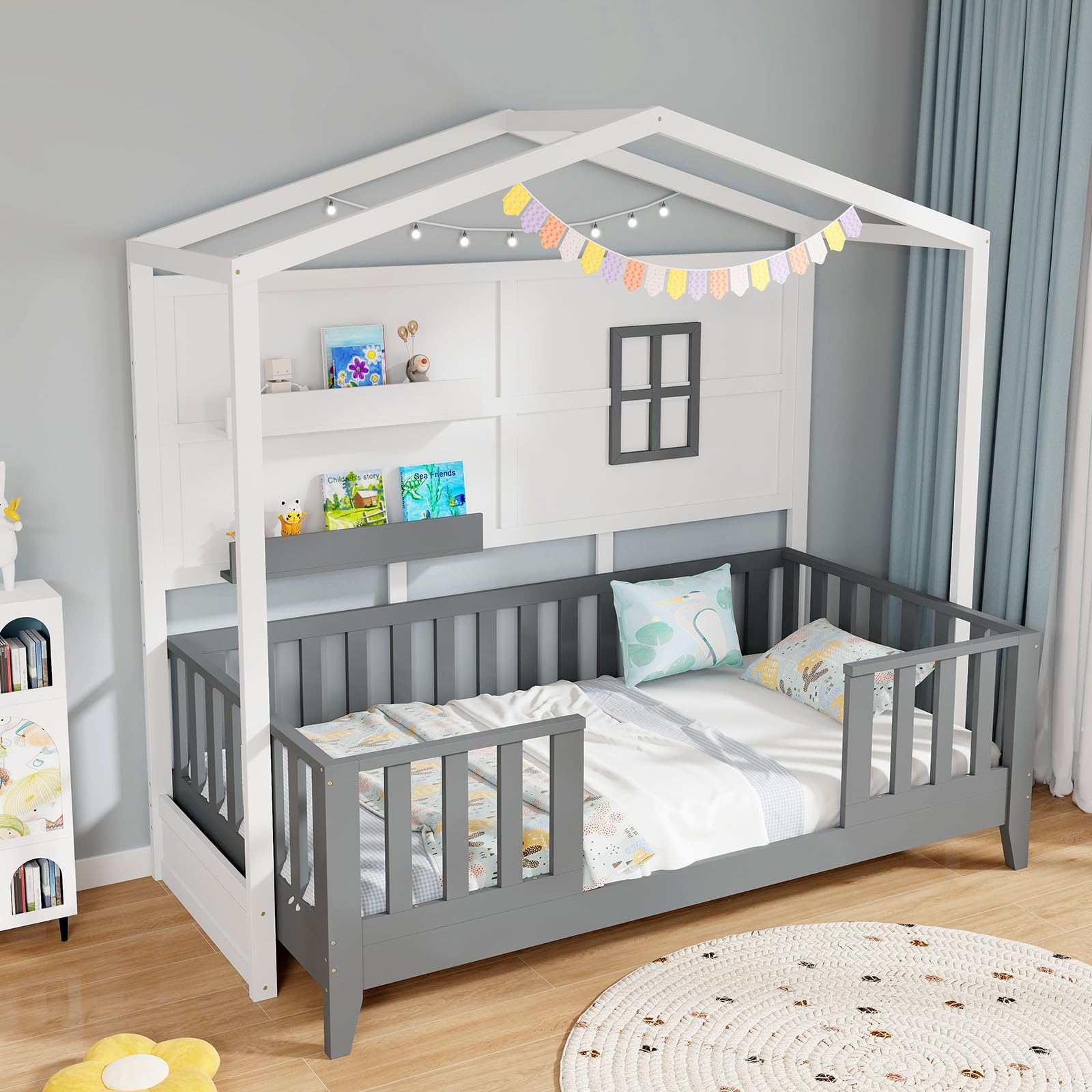 KOMFOTT Twin Wood House Bed
