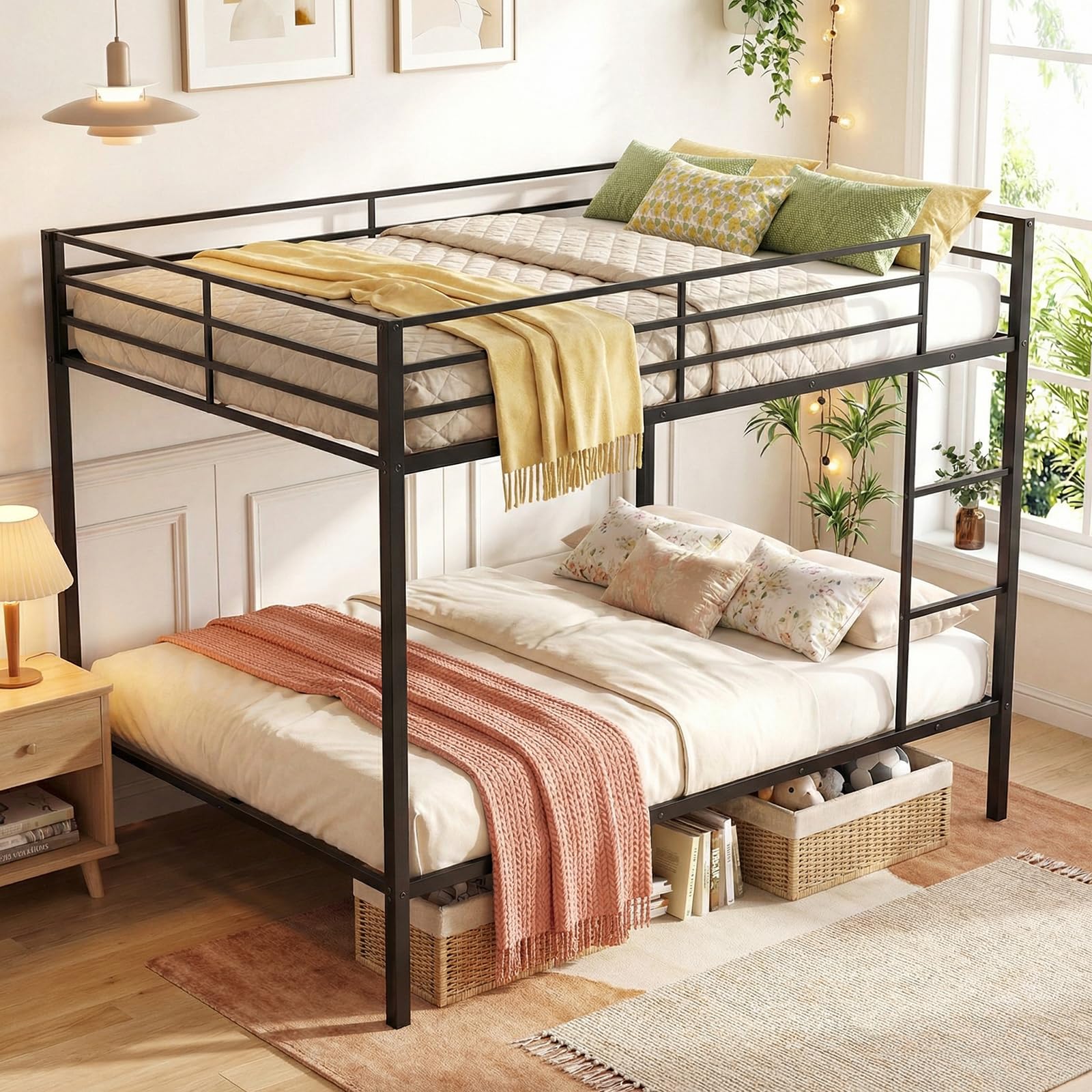 KOMFOTT Full Over Full Metal Bunk Bed, Heavy-Duty Modern Bunk Bed