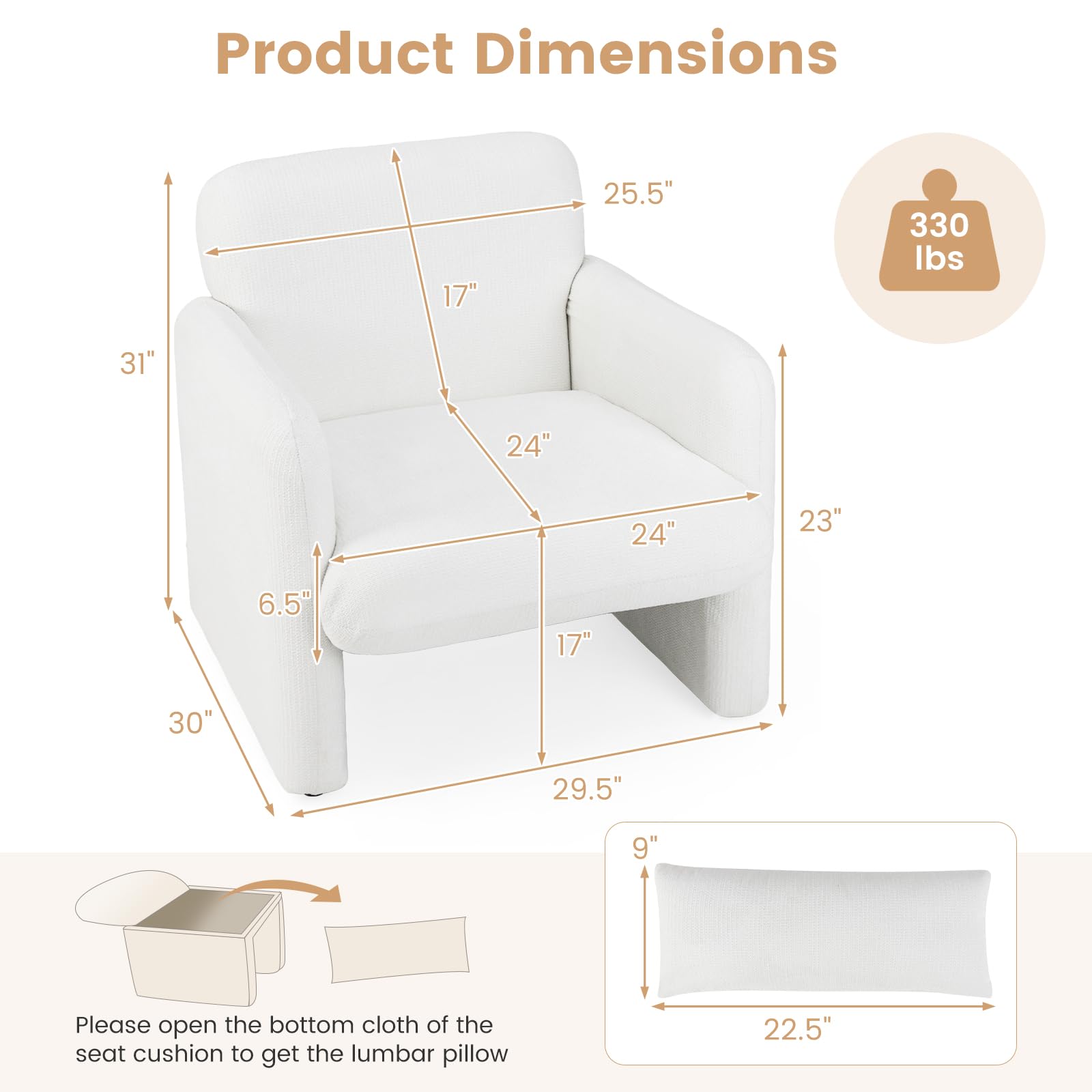 KOMFOTT Chenille Accent Chair