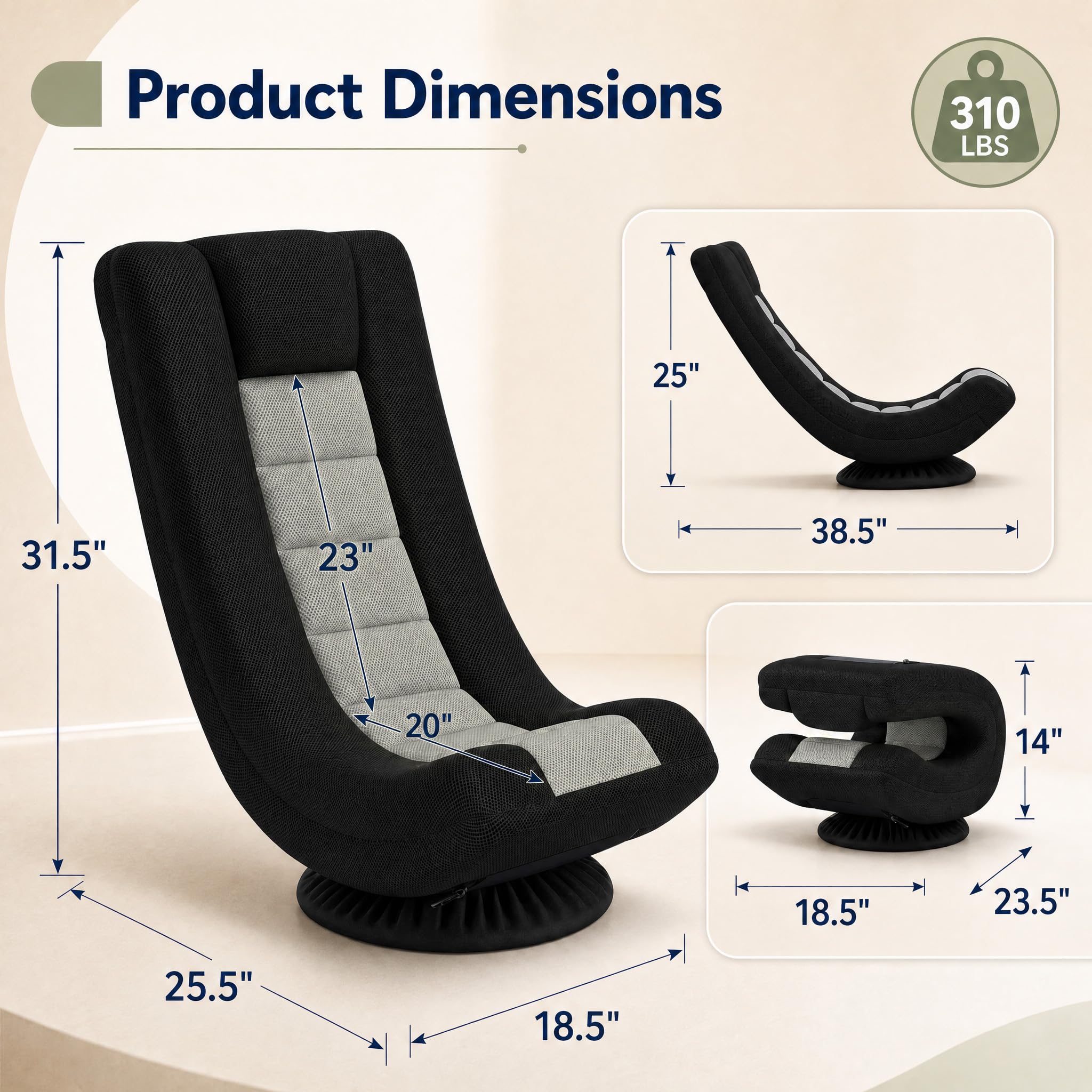 KOMFOTT 360° Swivel Floor Gaming Chair
