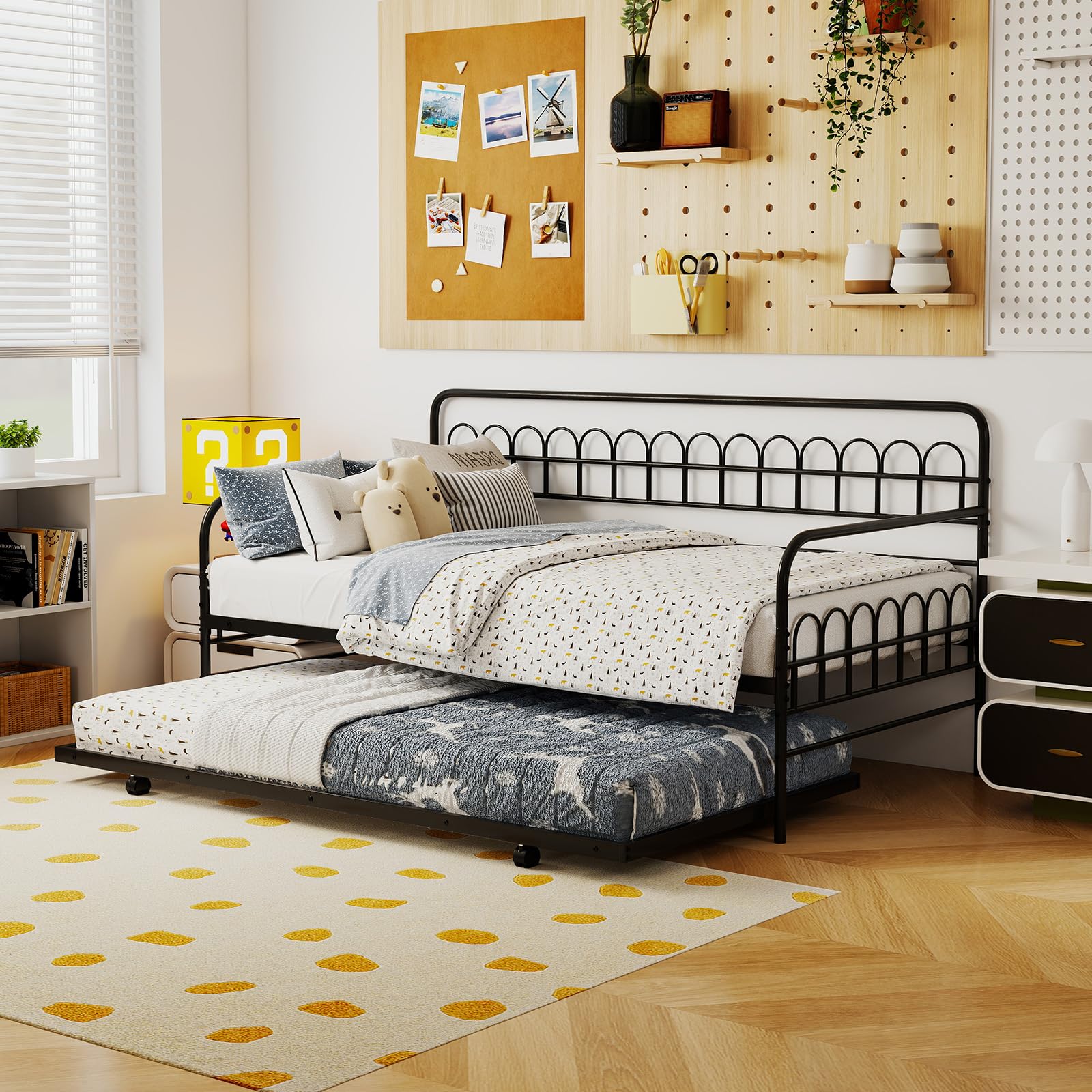 KOMFOTT Twin Metal Daybed with Trundle