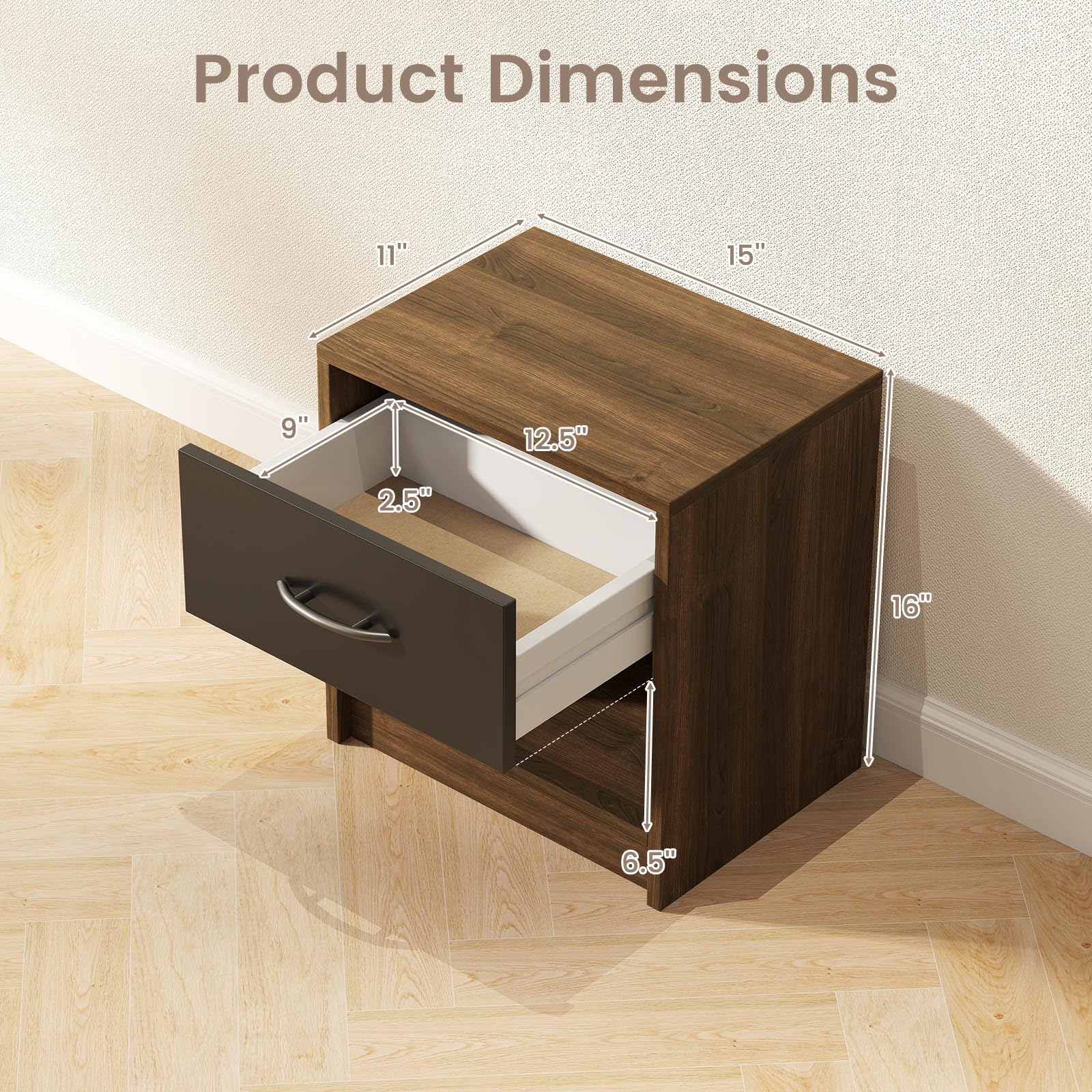 KOMFOTT Nightstand with Drawer（1/2）