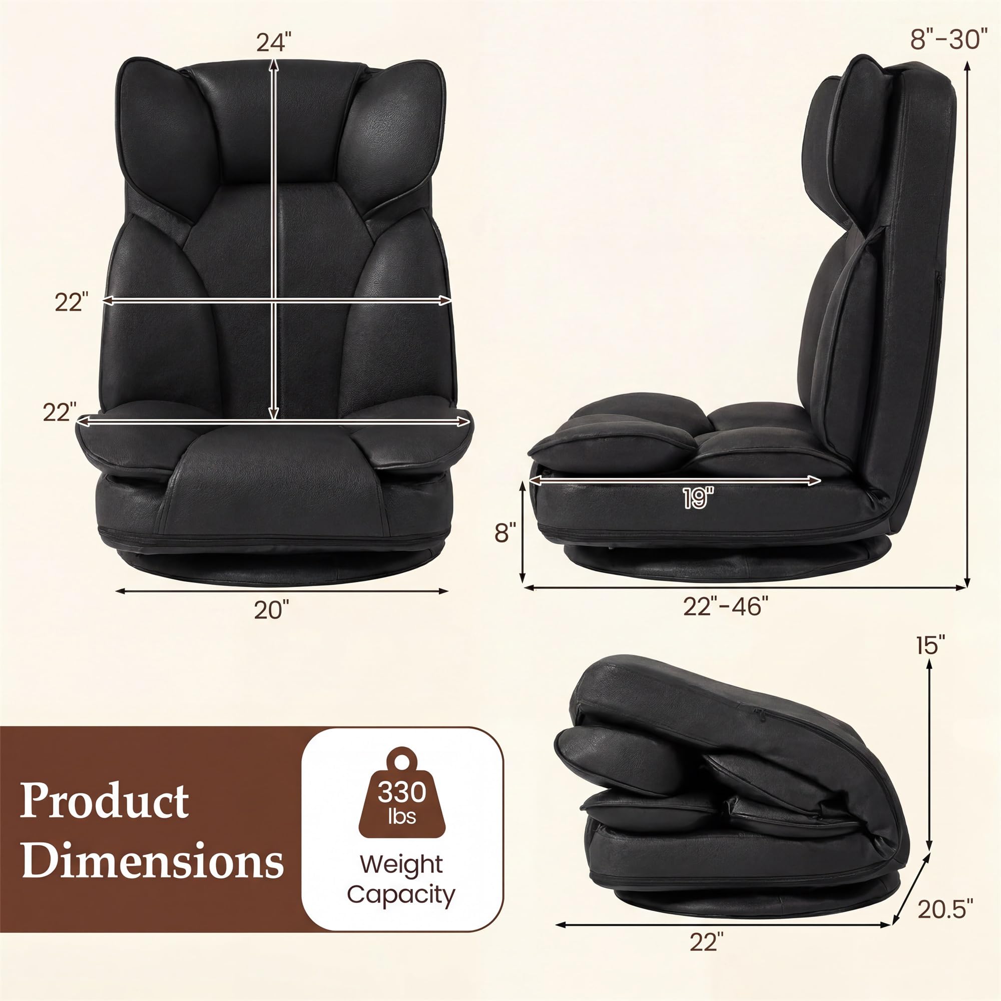 KOMFOTT 360° Swivel Floor Gaming Chair Lazy Lounger Sofa