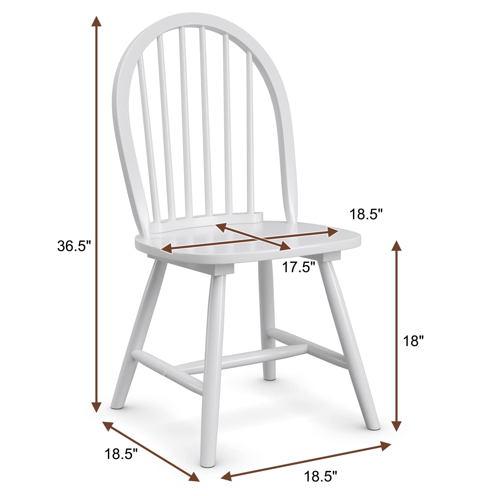 KOMFOTT Set of 2/4 Windsor Chairs, Kitchen Dining Chairs with Backrest
