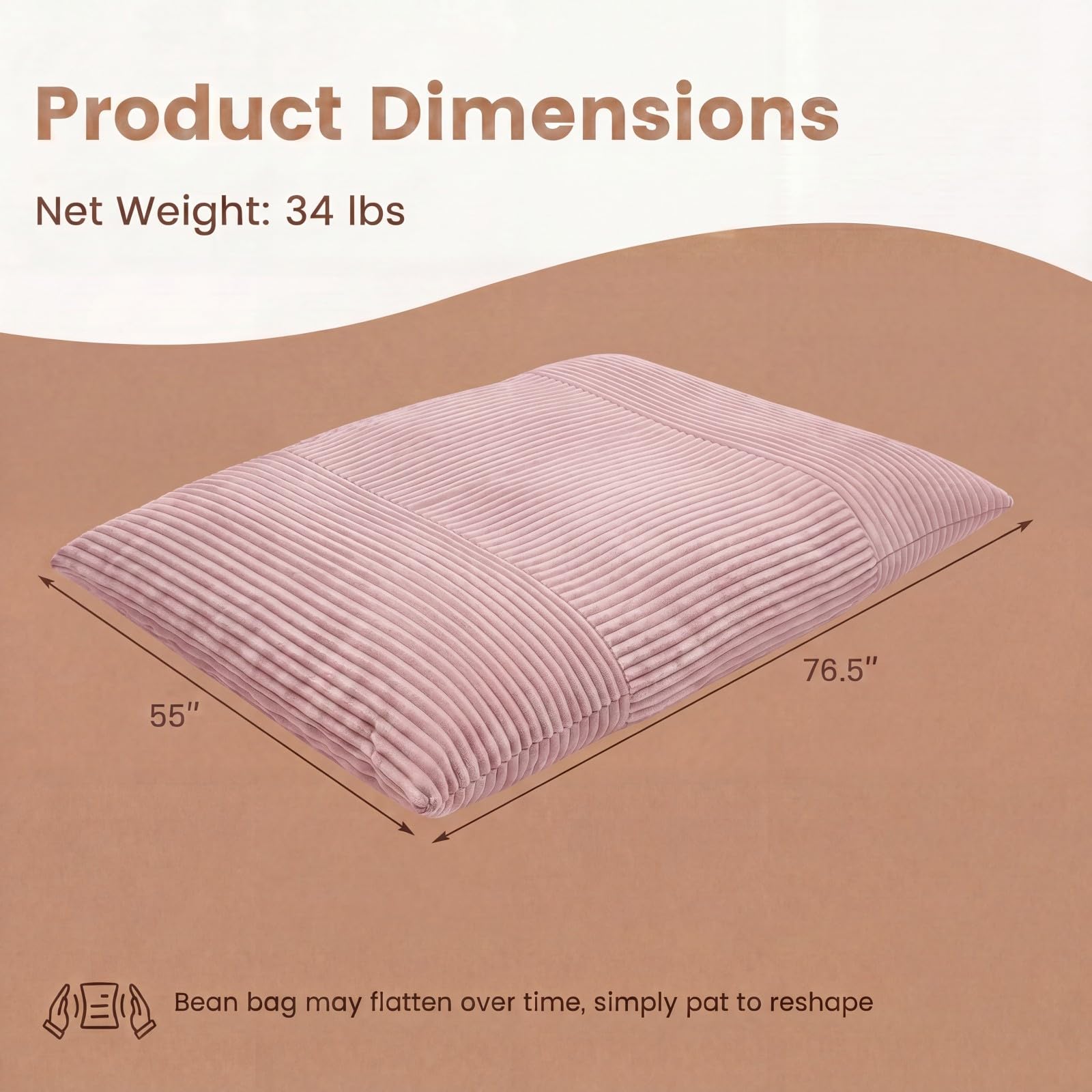 KOMFOTT Convertible Bean Bag Chair & Floor Sofa Bed for Adults