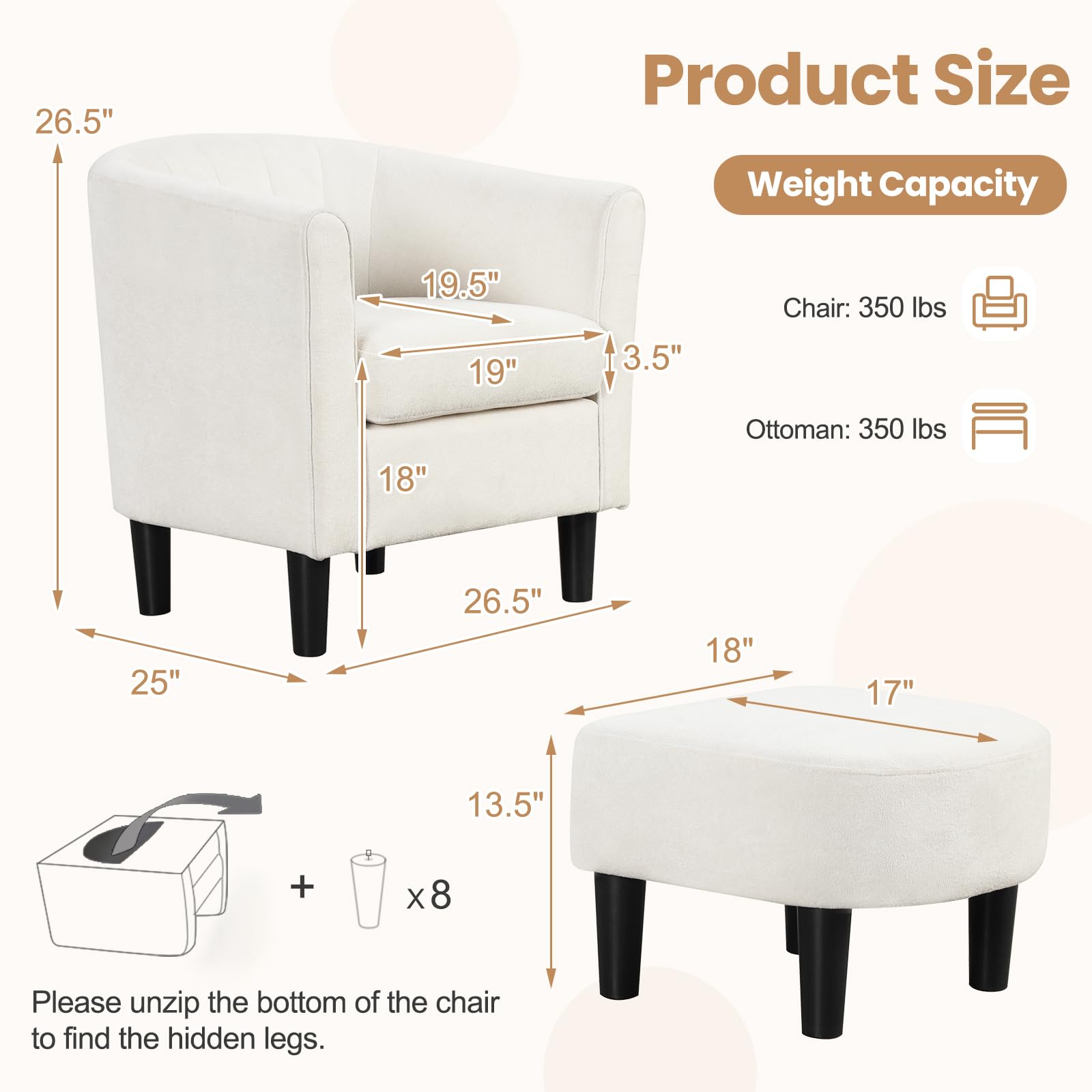 KOMFOTT Accent Chair with Ottoman