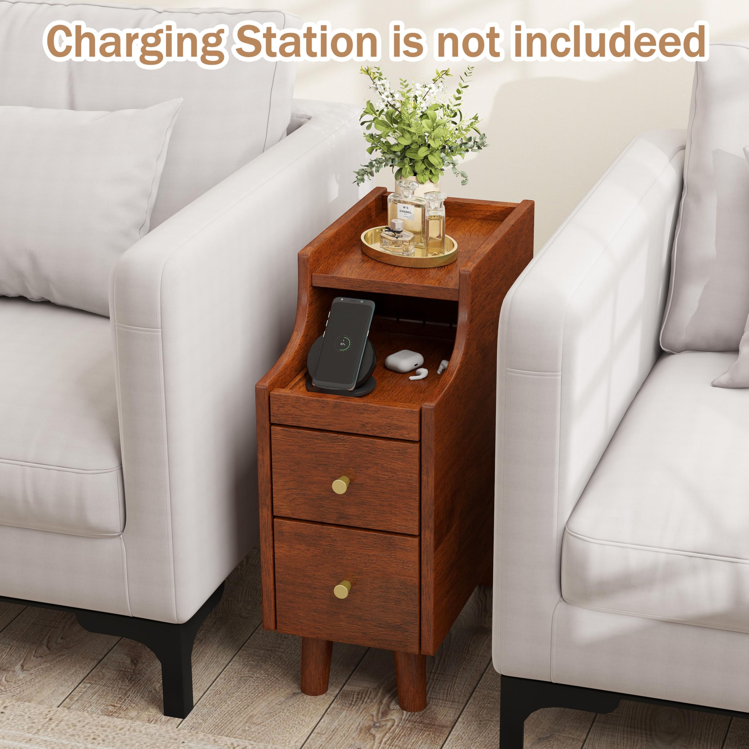 KOMFOTT Narrow Nightstand with Drawers